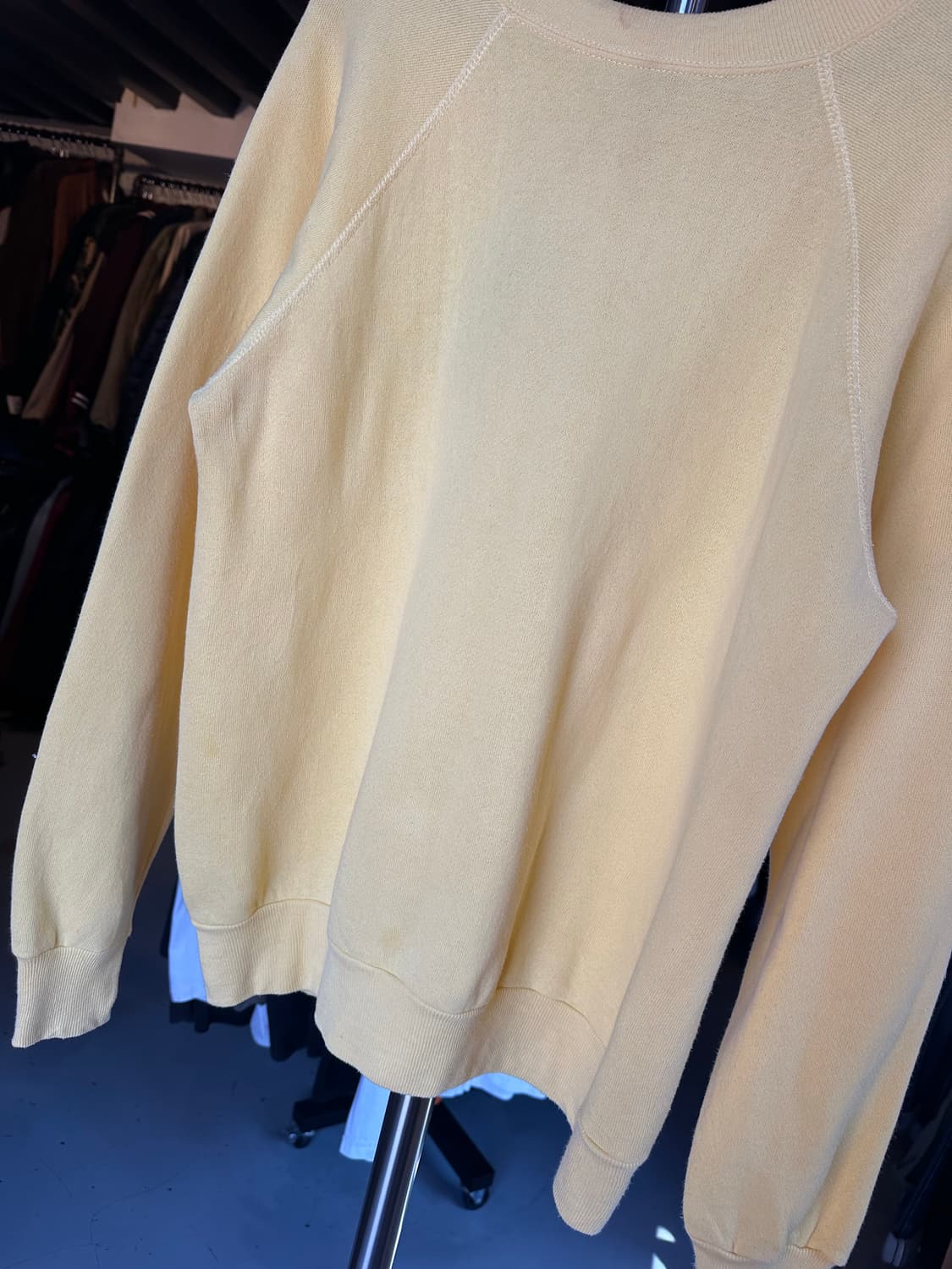 90s 50/50 플레인 스웻셔츠 옐로우 made in usa  상품이미지4