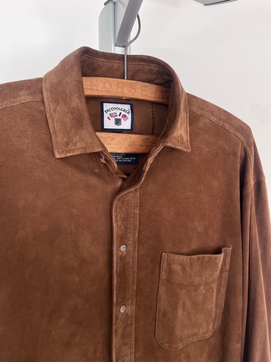 vintage brown oversize suede shirt 상품이미지3