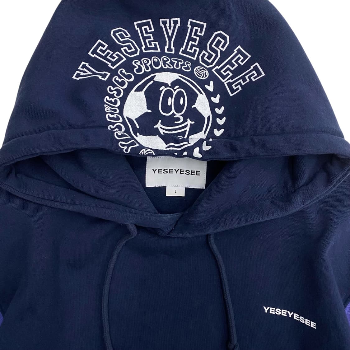 예쓰아이씨 퍼플배색 네이비 후드 L (새상품) 상품이미지4