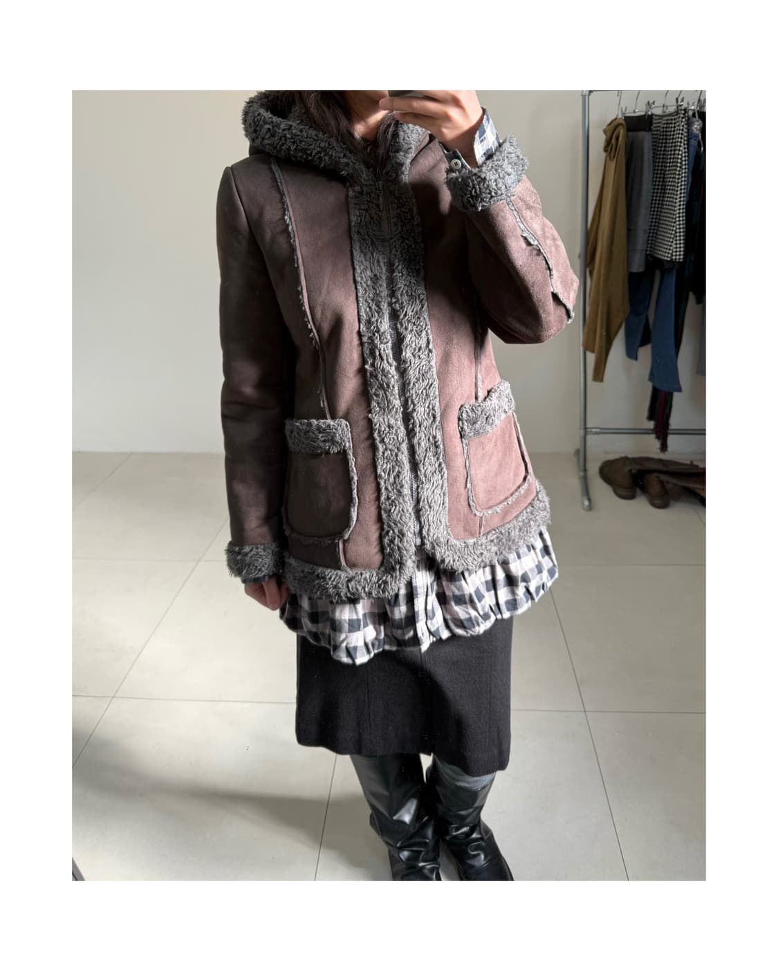 빈티지 후디 무스탕 상품이미지1