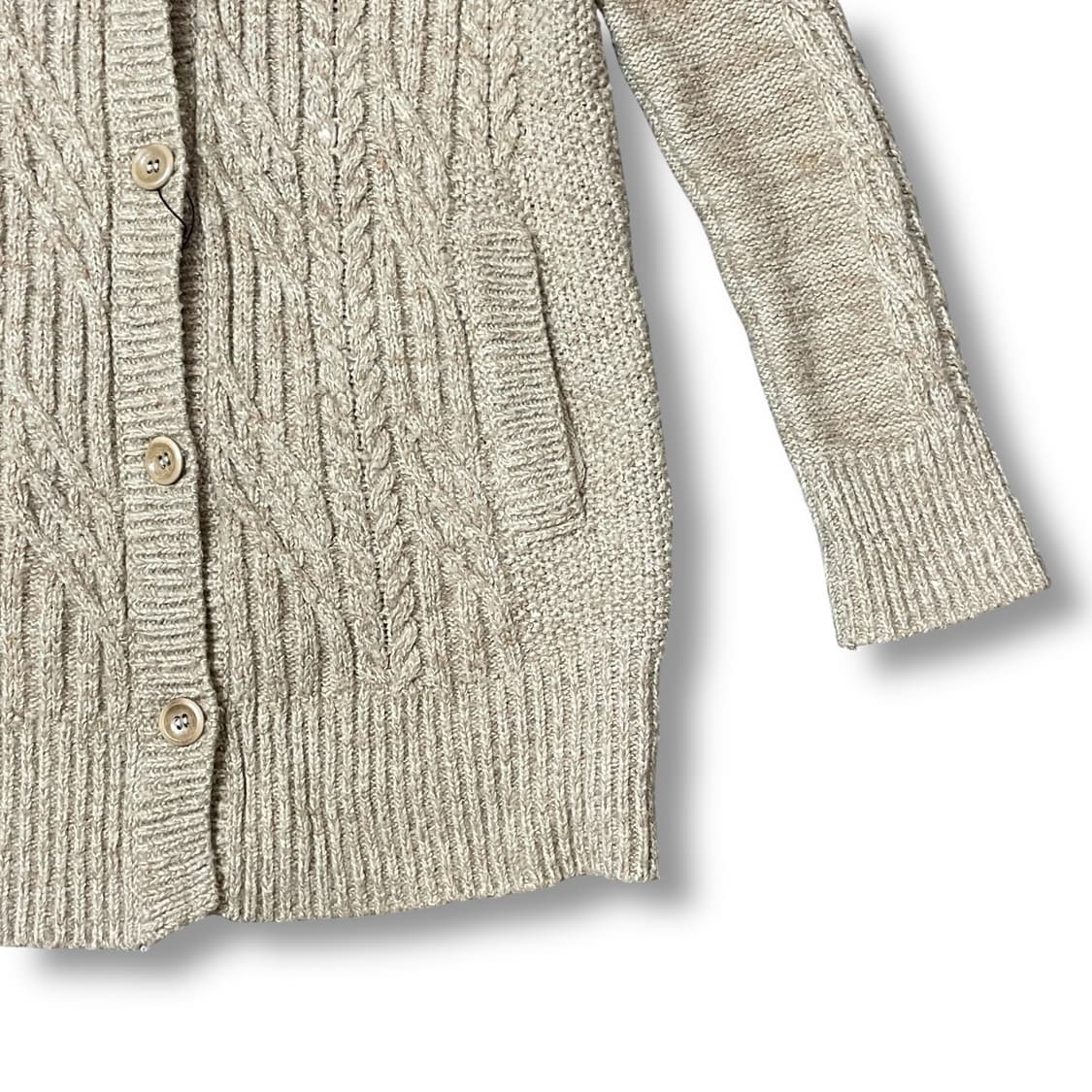 써스데이 아일랜드 꽈배기 브이넥 니트 롱 가디건 M 상품이미지4