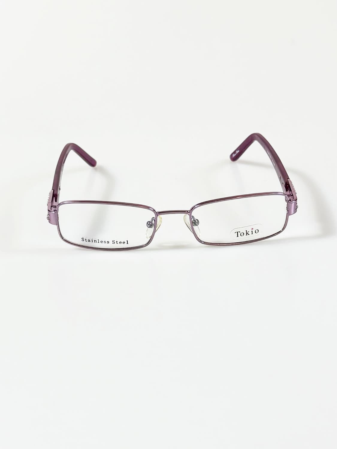 90s TOKIO 바이올렛 메탈 슬림 스퀘어 빈티지 안경 상품이미지1