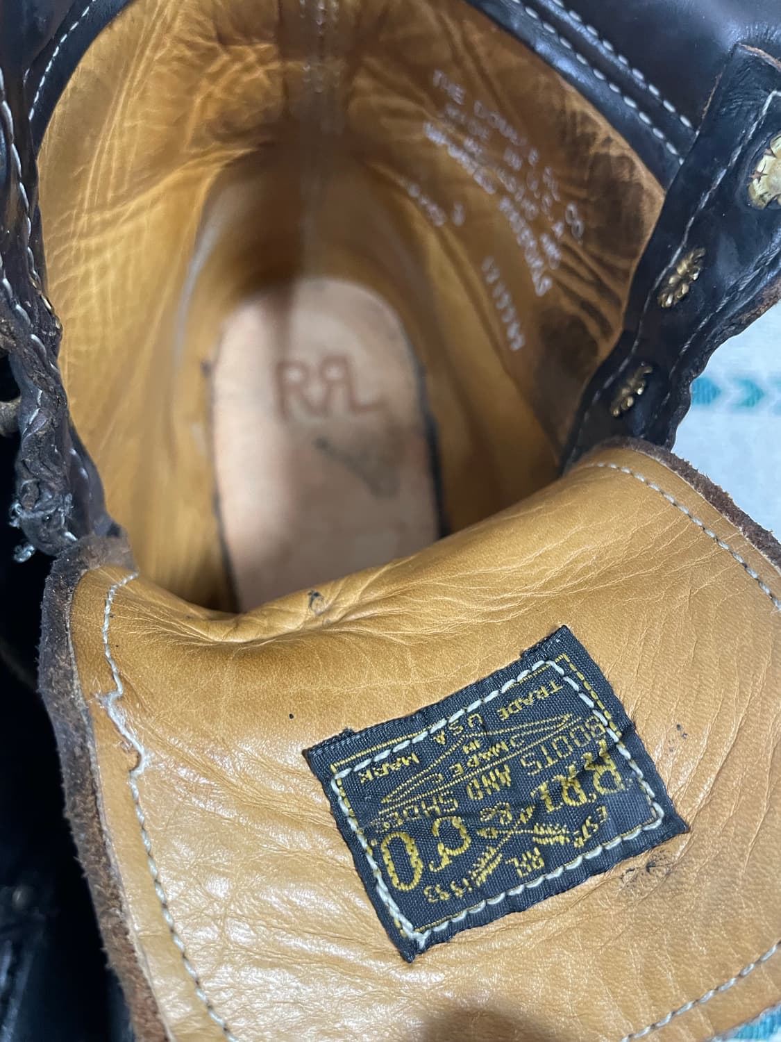 RRL 블랙 레더 워크 부츠(9) 상품이미지3