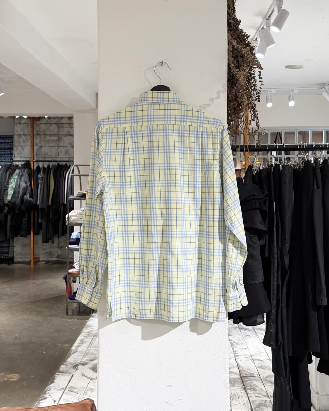 버버리 옐로우 블루 체크 셔츠 상품이미지6