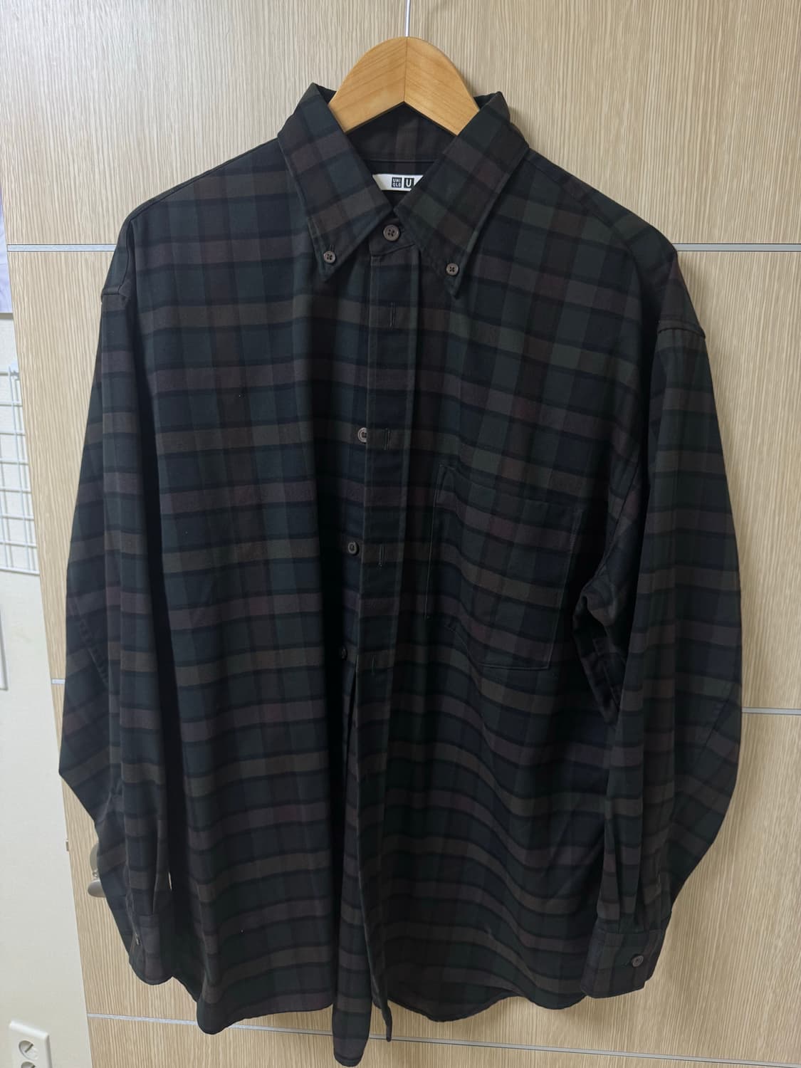[L] 유니클로 U 오버사이즈 체크셔츠 상품이미지1