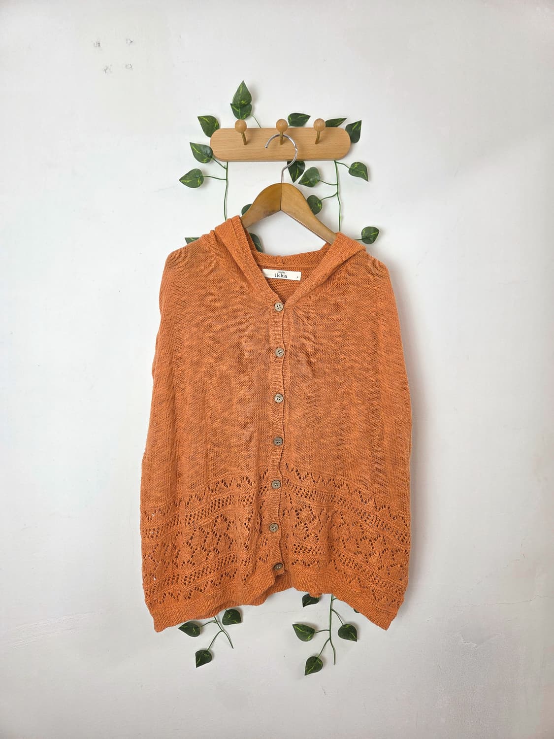 오렌지 후드 케이프 가디건 상품이미지1