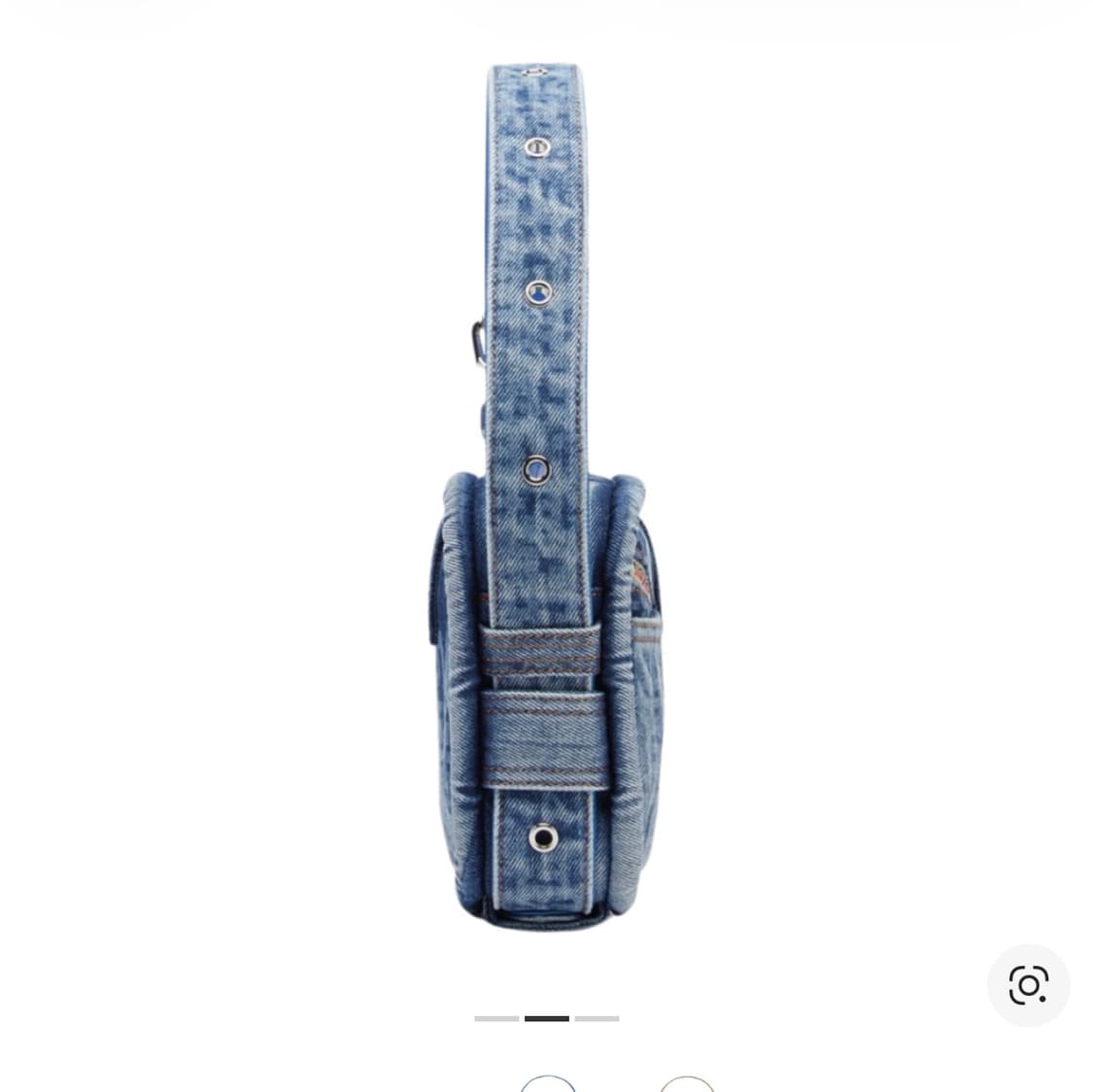 디젤 B-아멜리아 숄더백 인 모노그램 데님 블루 상품이미지3