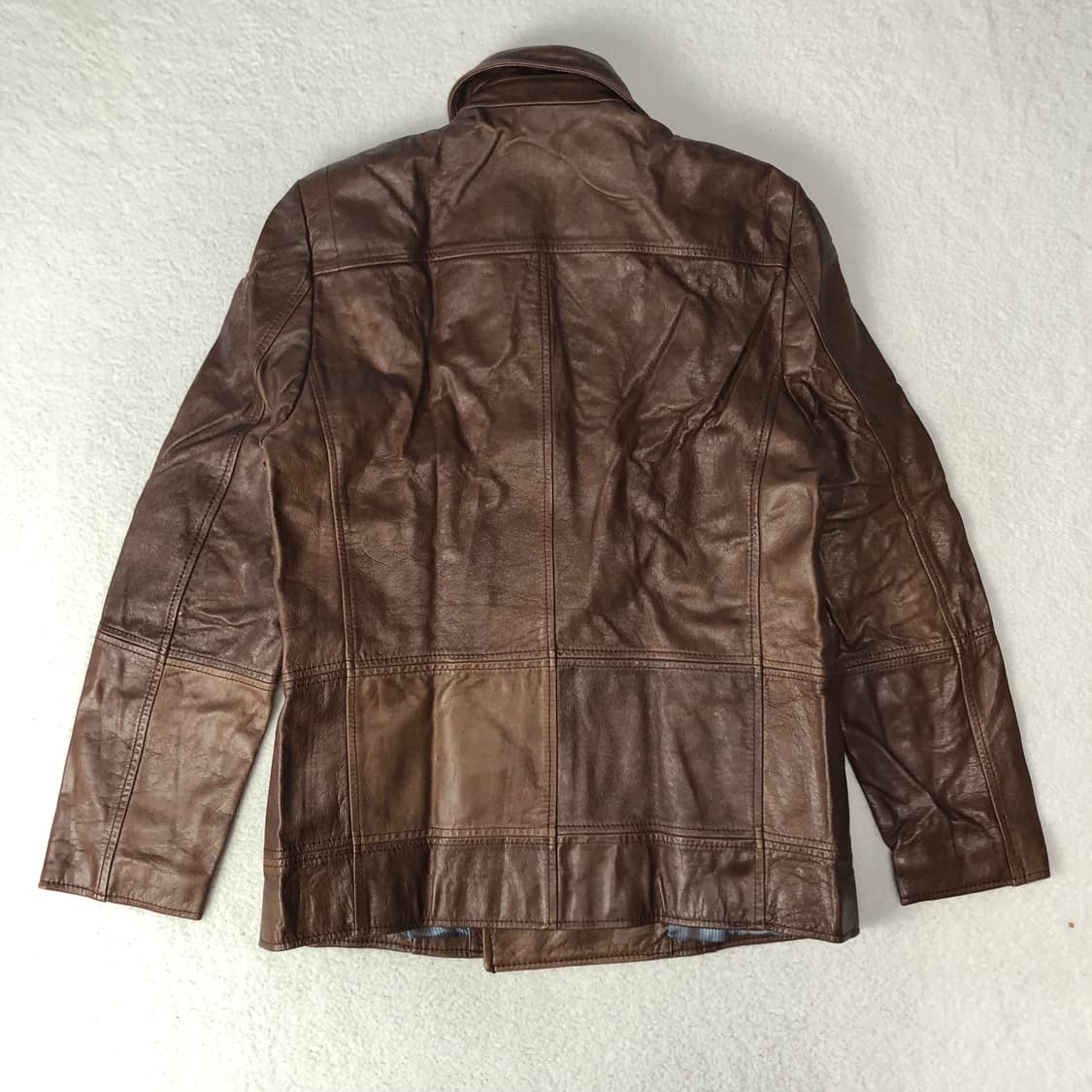 빈티지 더블브레스티드 피코트 타입 레더자켓  상품이미지2