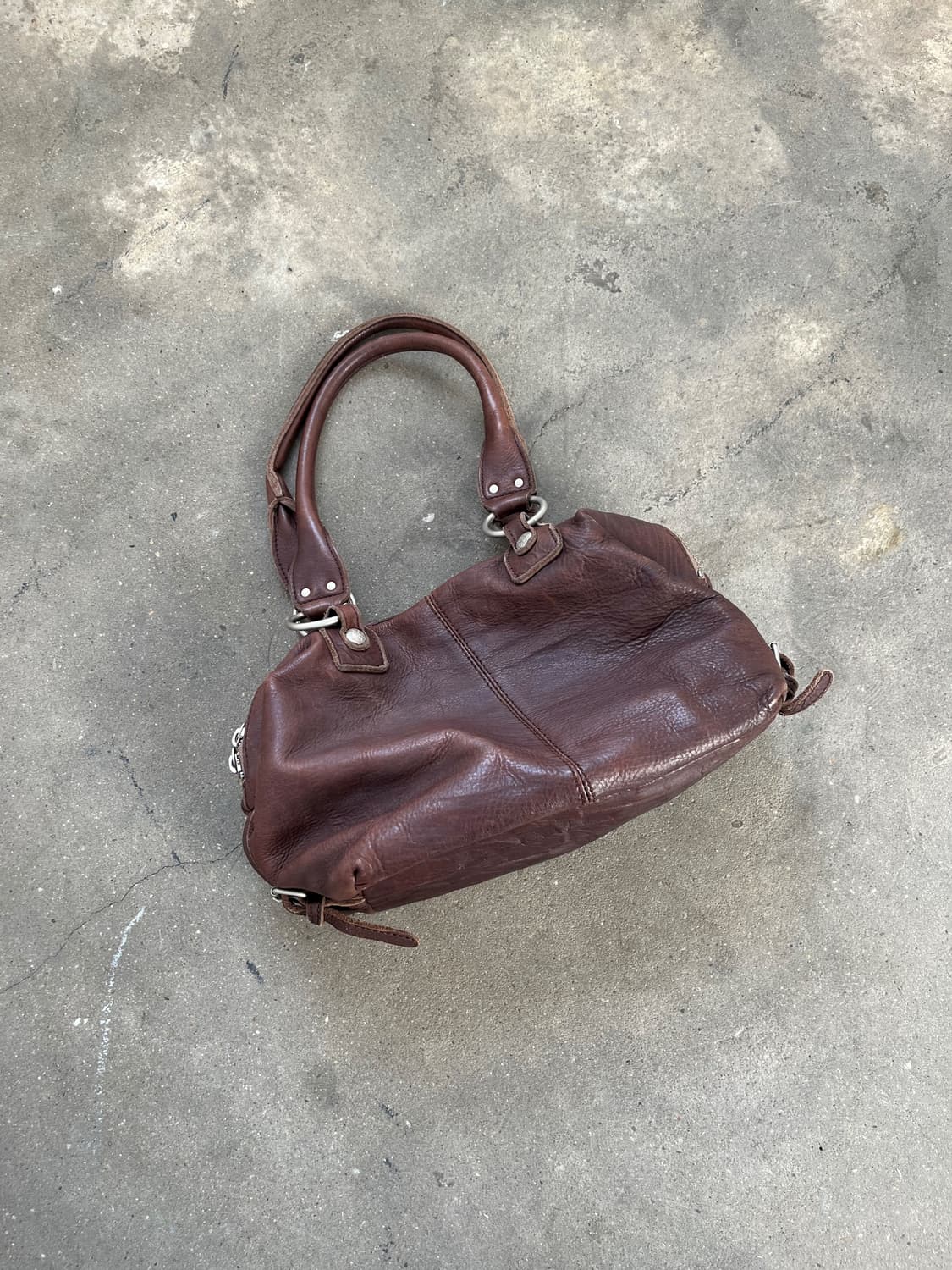 Vintage (maede in japan) 브라운 리얼레더 토트백 상품이미지3