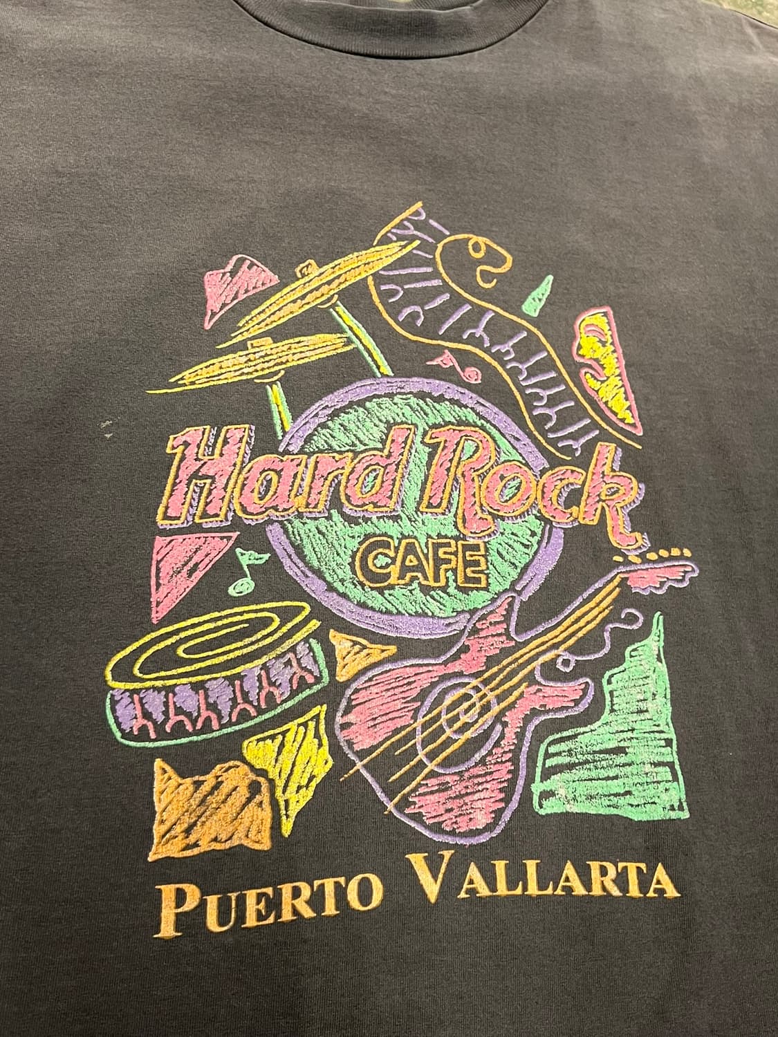 90s [2XL] 하드락카페 푸에르토 바야르타 빈티지 반팔 티셔츠 페이드 상품이미지8