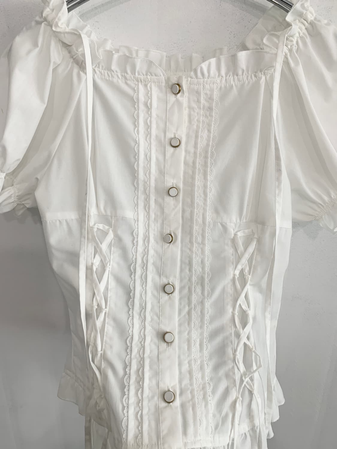 Axes Femme Eyelet Detail Off-Shoulder Bl 상품이미지7