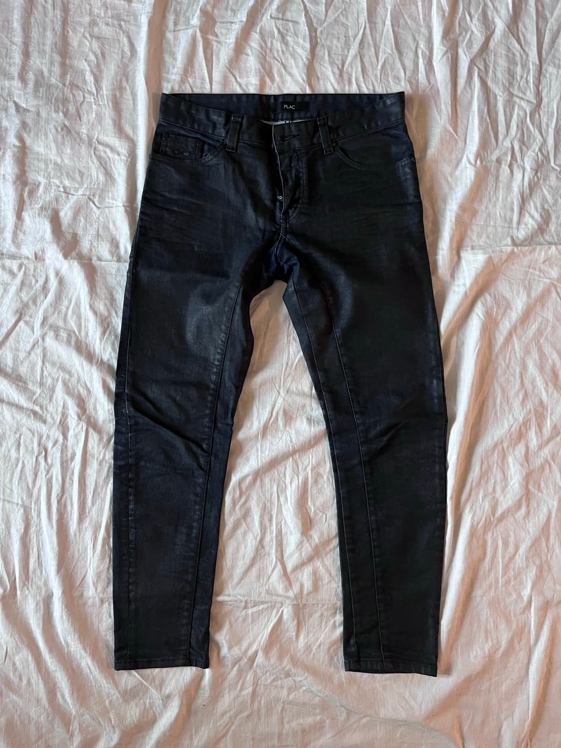 PLAC Waxed Coated Denim Biker Jeans 상품이미지1