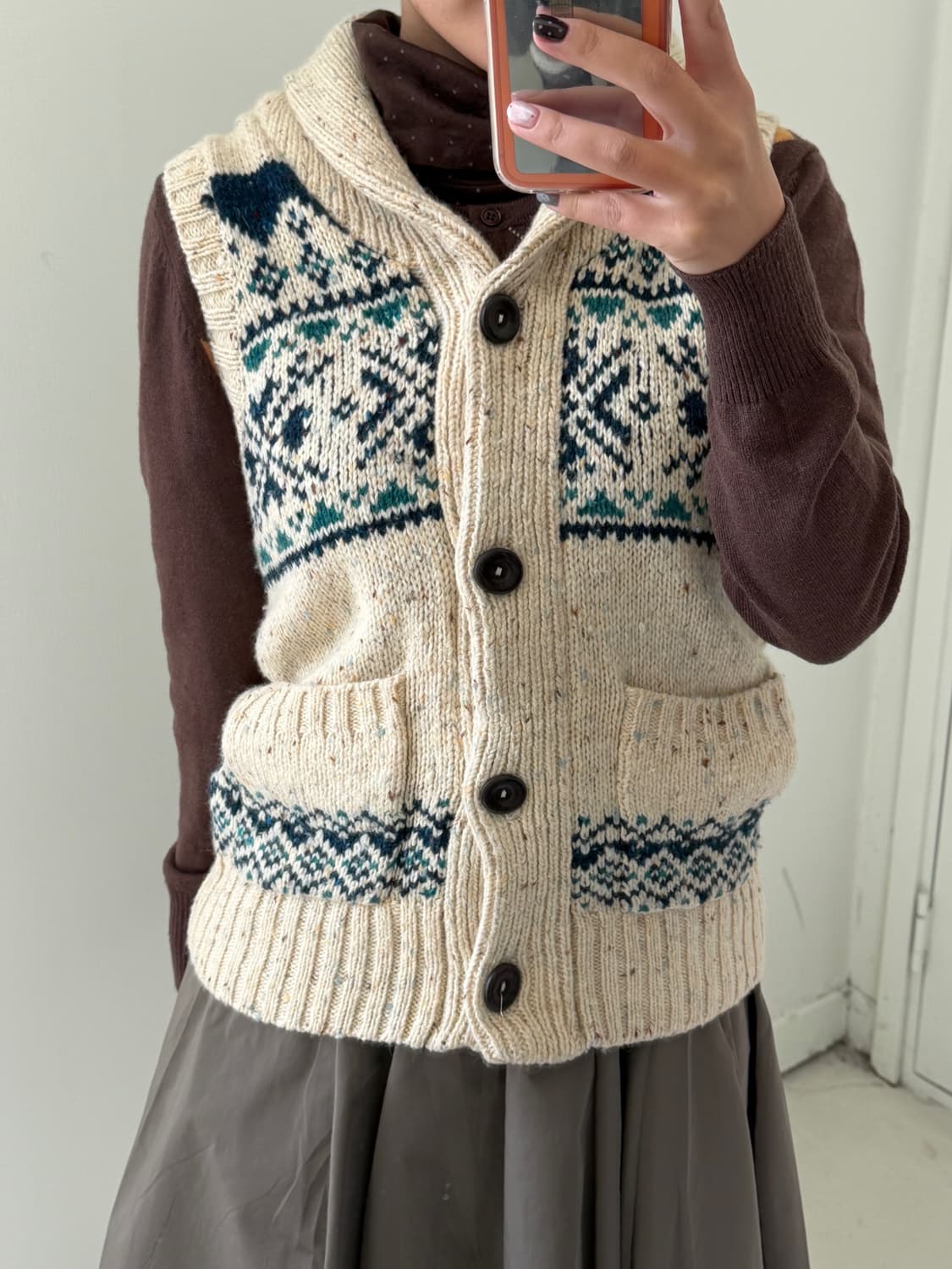 일본빈티지 노르딕 울 베스트 상품이미지4