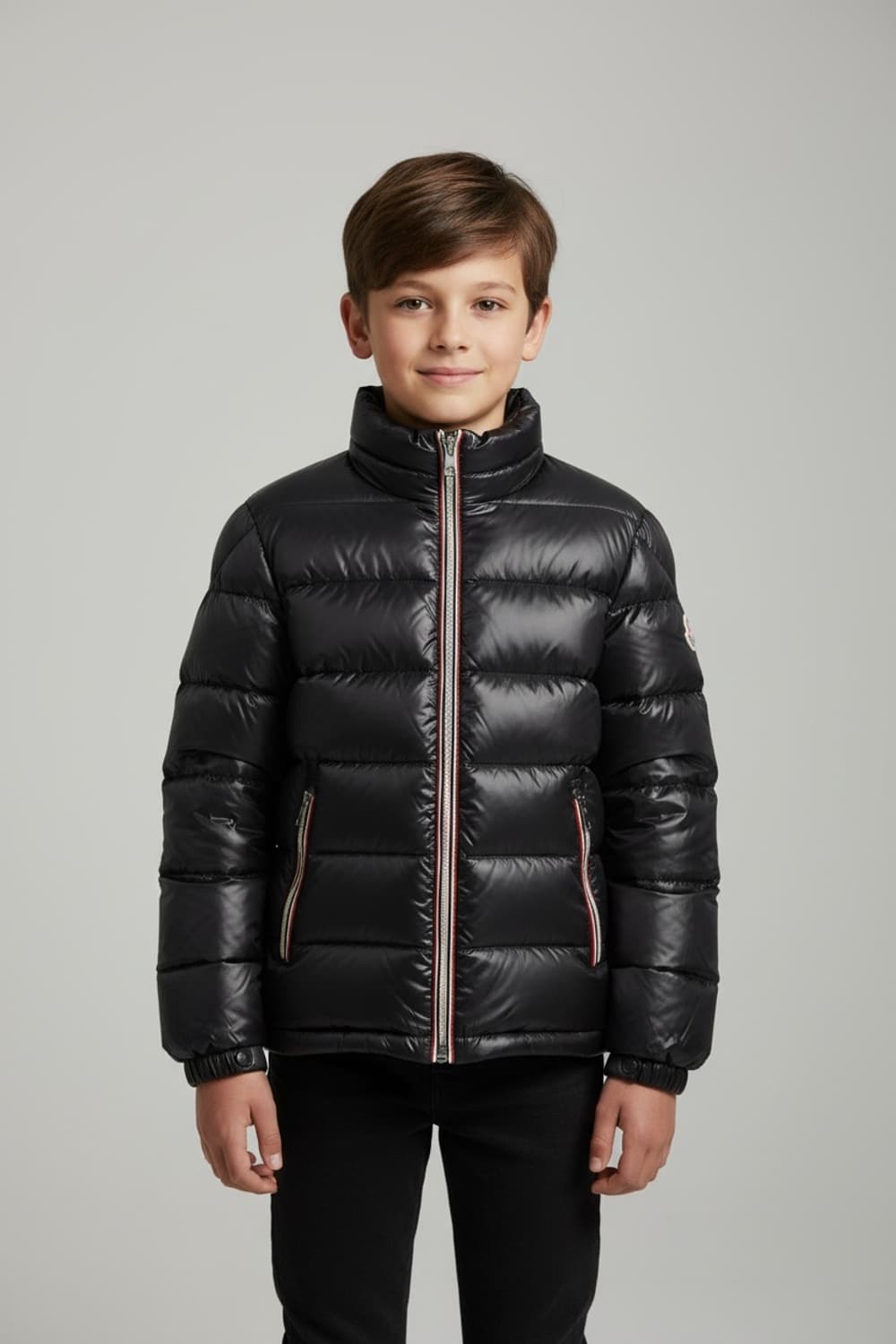 몽클레어 키즈 블랙 유광 구스다운 패딩(10세) 상품이미지1
