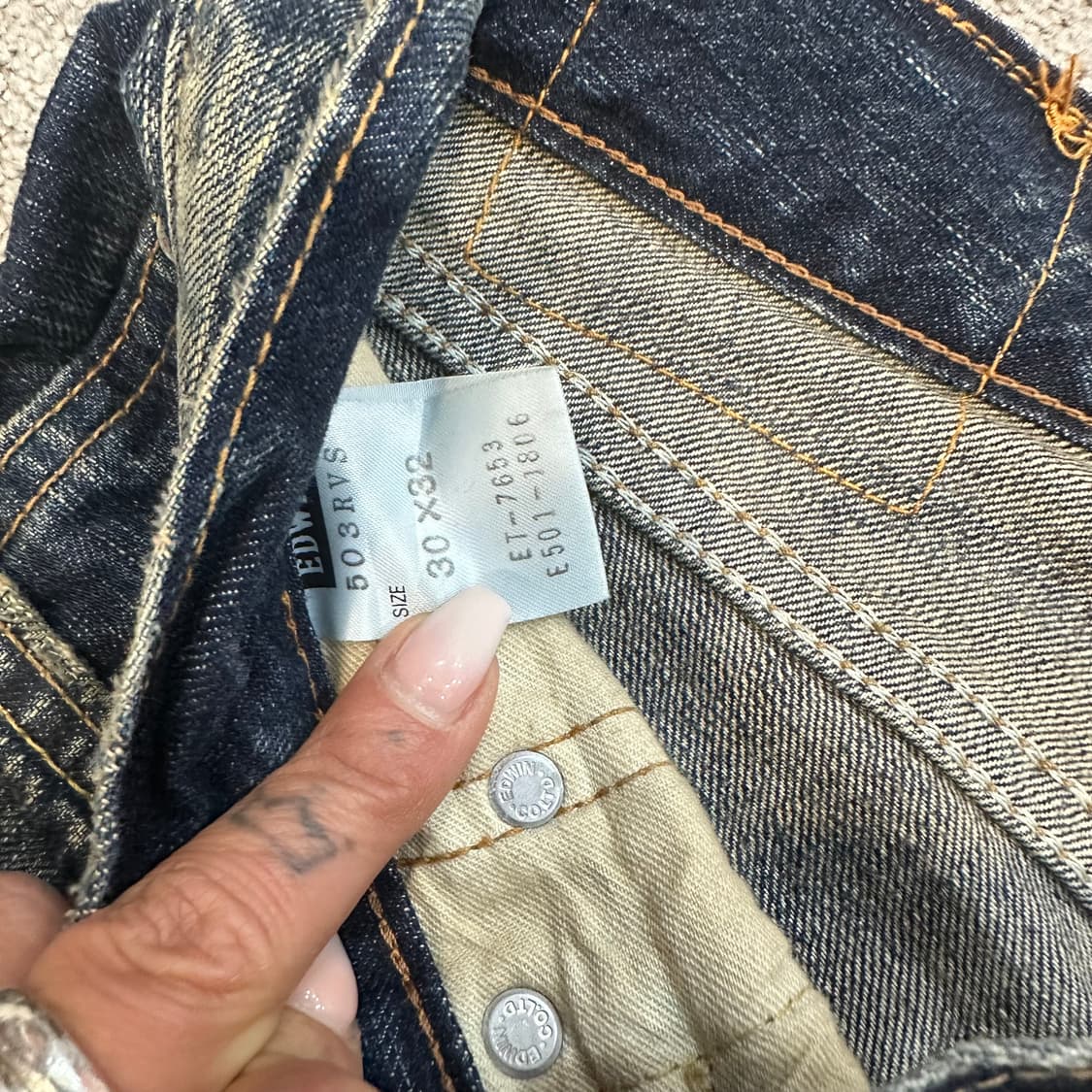 에드윈503 RVS 페이딩 레귤러 스트레이트 팬츠(30) 상품이미지5