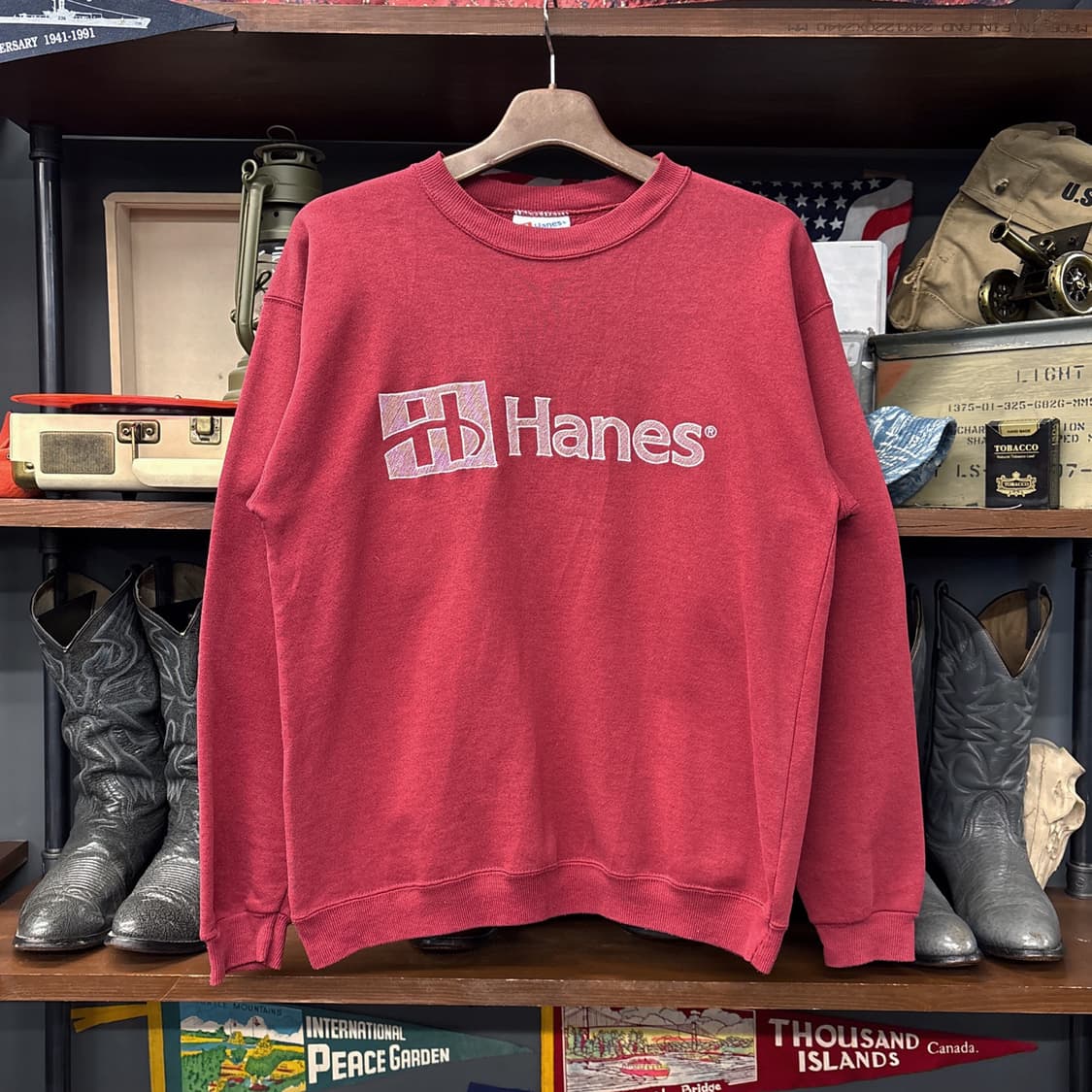90s 헤인즈 헤비웨이트 코튼 크루넥 스웻셔츠 로고자수 N784 상품이미지1
