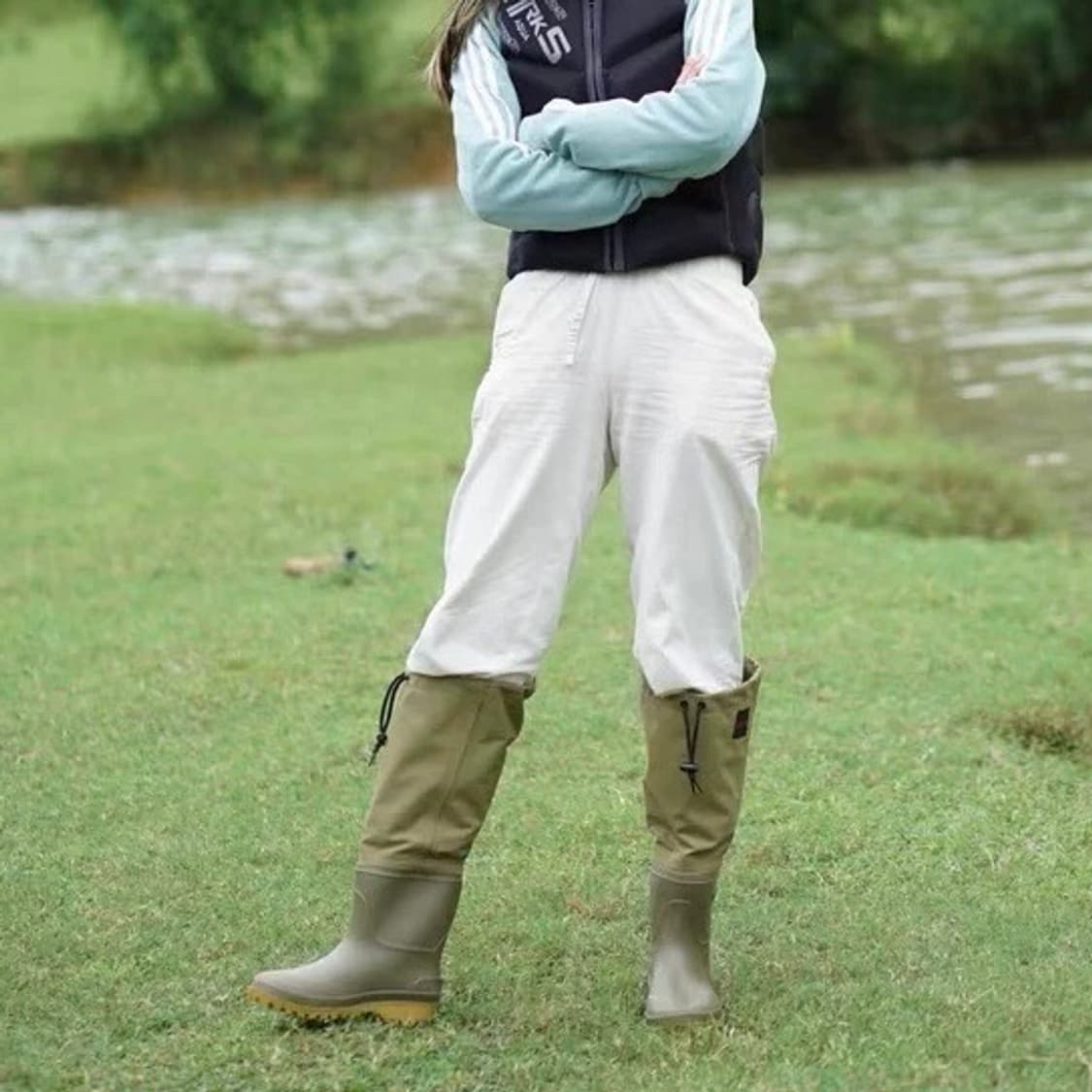 240 245 레인부츠 장화 카키 노브랜드 상품이미지2