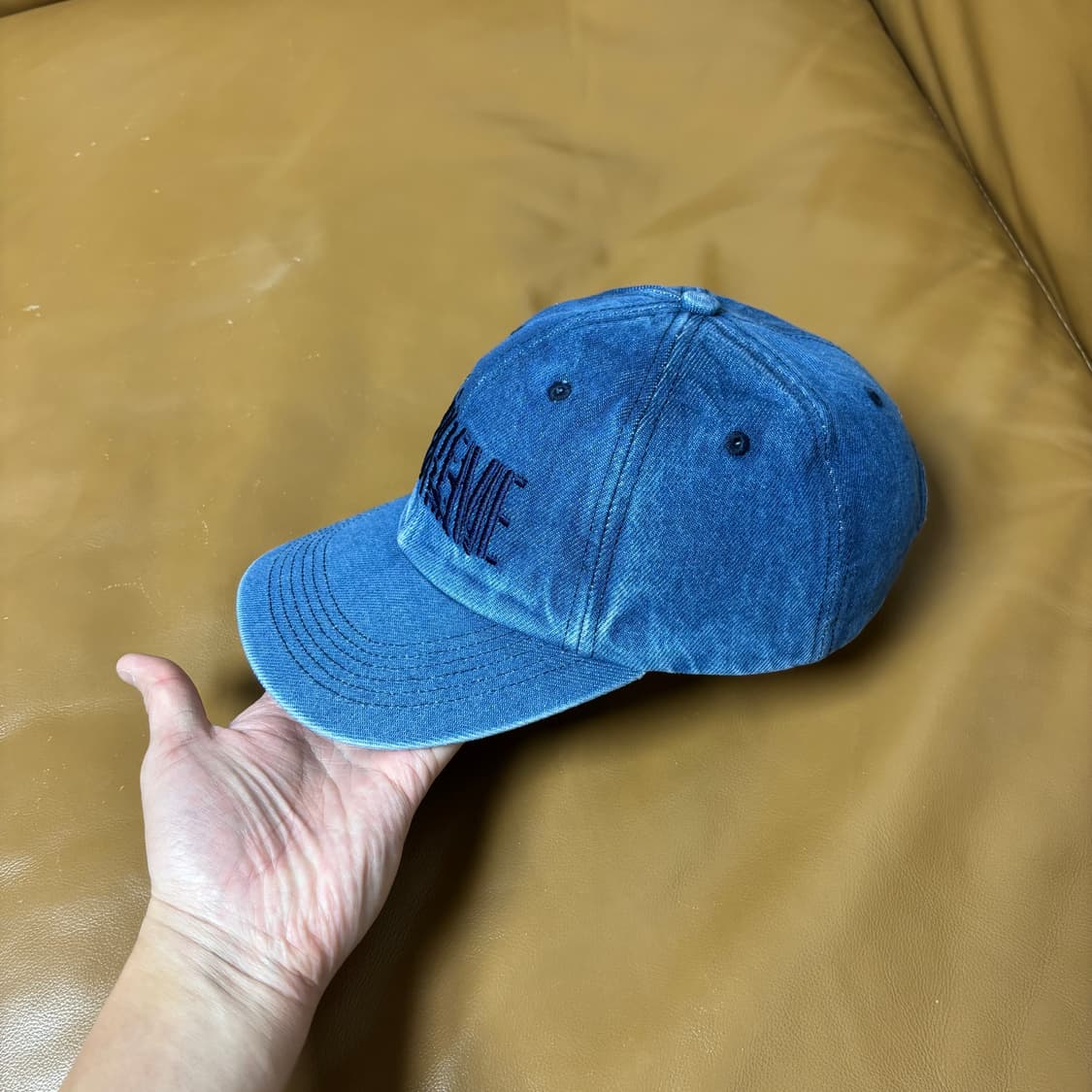 Supreme 슈프림 데님 6패널 볼캡 모자 (Washed Denim) 상품이미지4