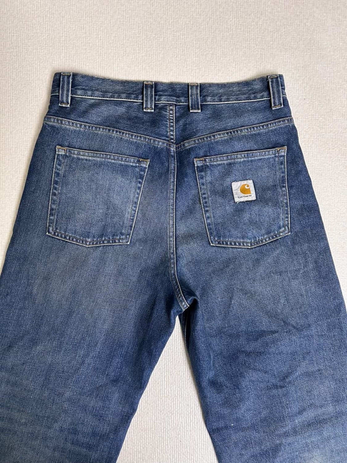 칼하트 브랜든 팬츠 스미스 블루 원 유즈드 워시 S 상품이미지3