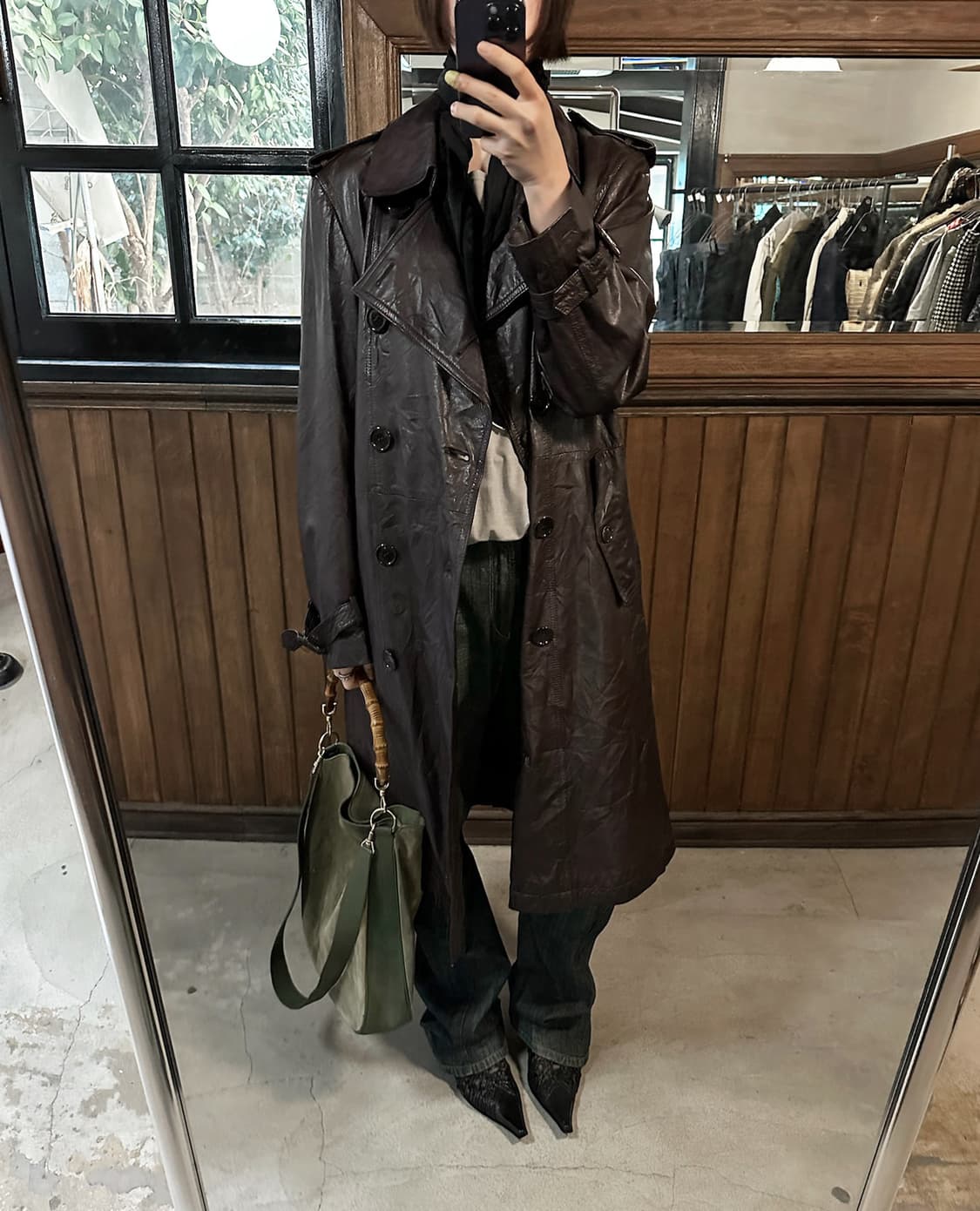 롱 레더자켓 상품이미지6