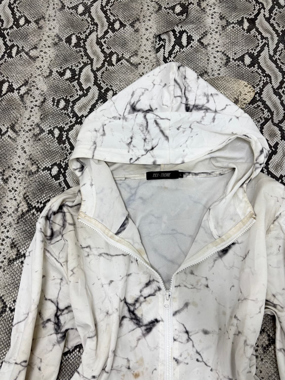 “Vintage” lightning Print White Hooded Z 상품이미지9
