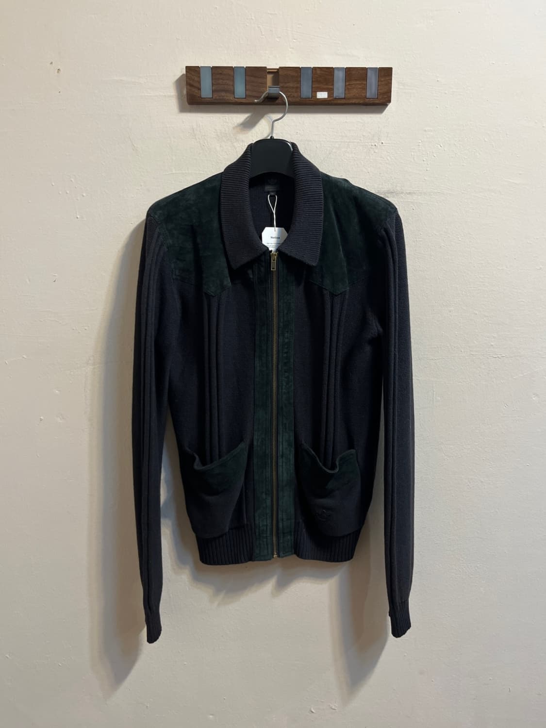 00's 아디다스 빈티지 스웨이드 레더 트림 가디건 상품이미지1