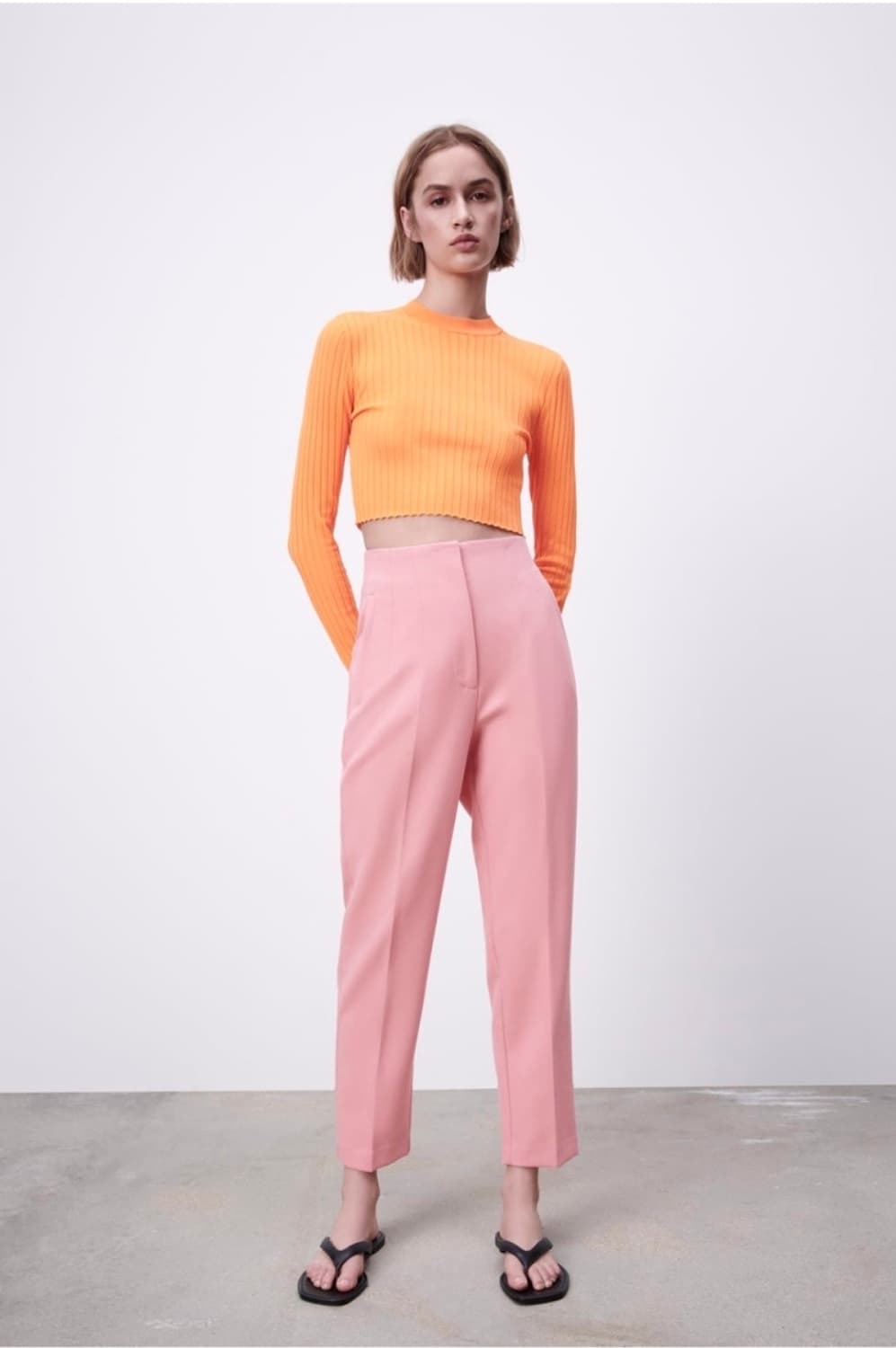 ZARA 자라 핑크 슬랙스 상품이미지5