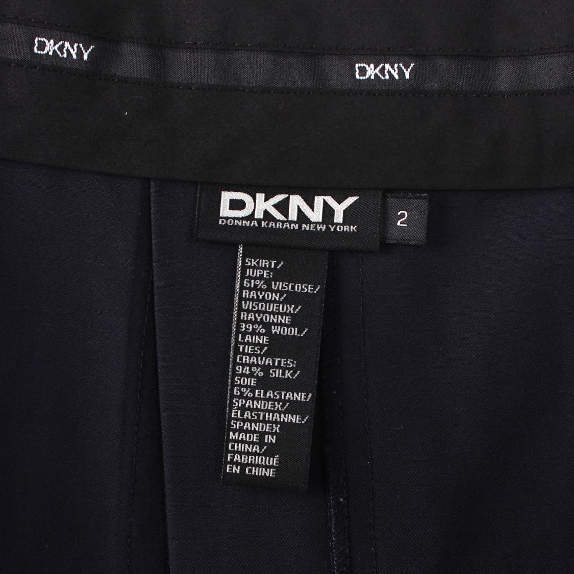DKNY 써머 울 실크 리본 플리츠 랩 네이비 미니 스커트 상품이미지10