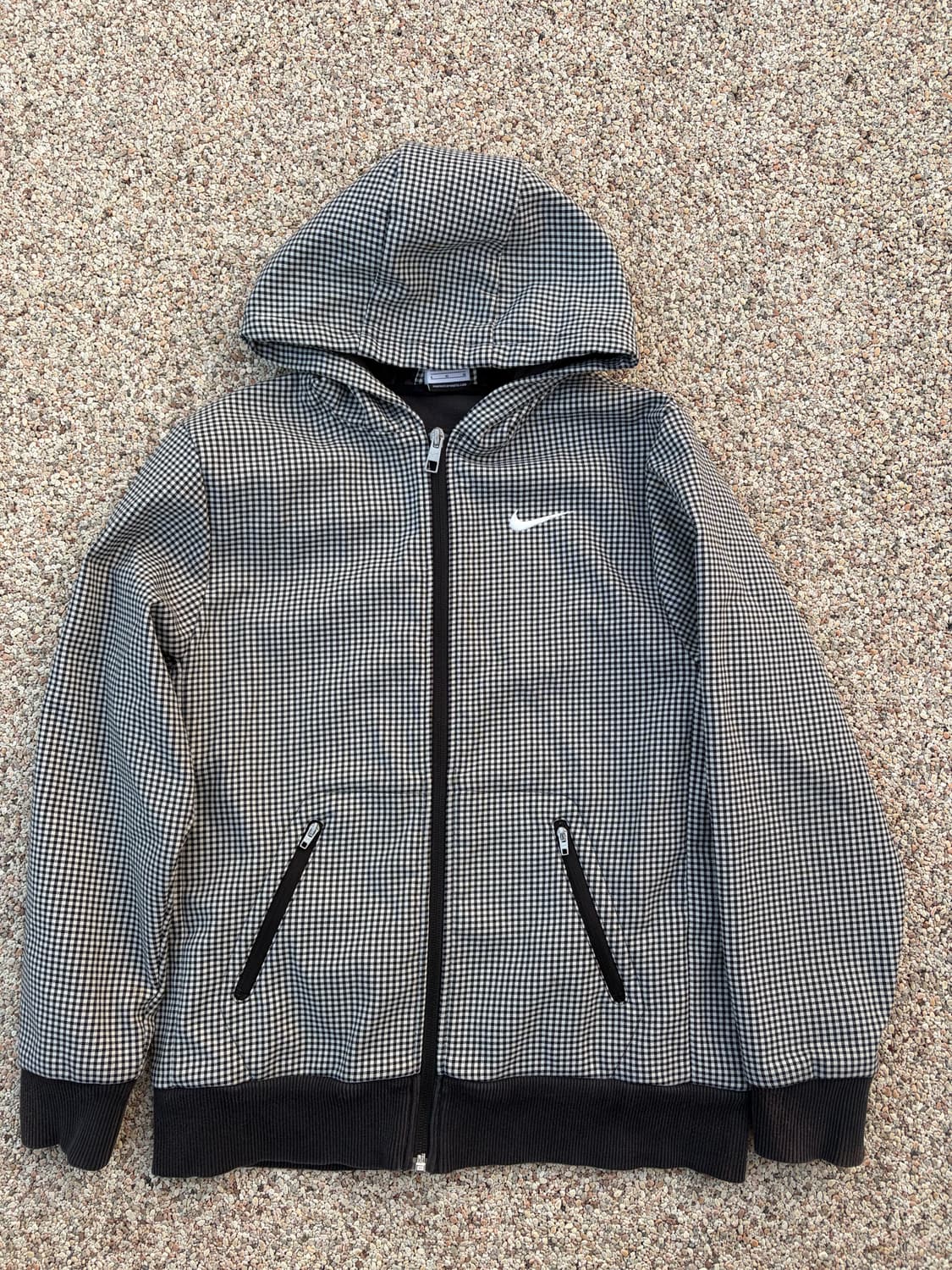 나이키  슬림핏 꾸안꾸 체크 후드집업(L) 상품이미지3