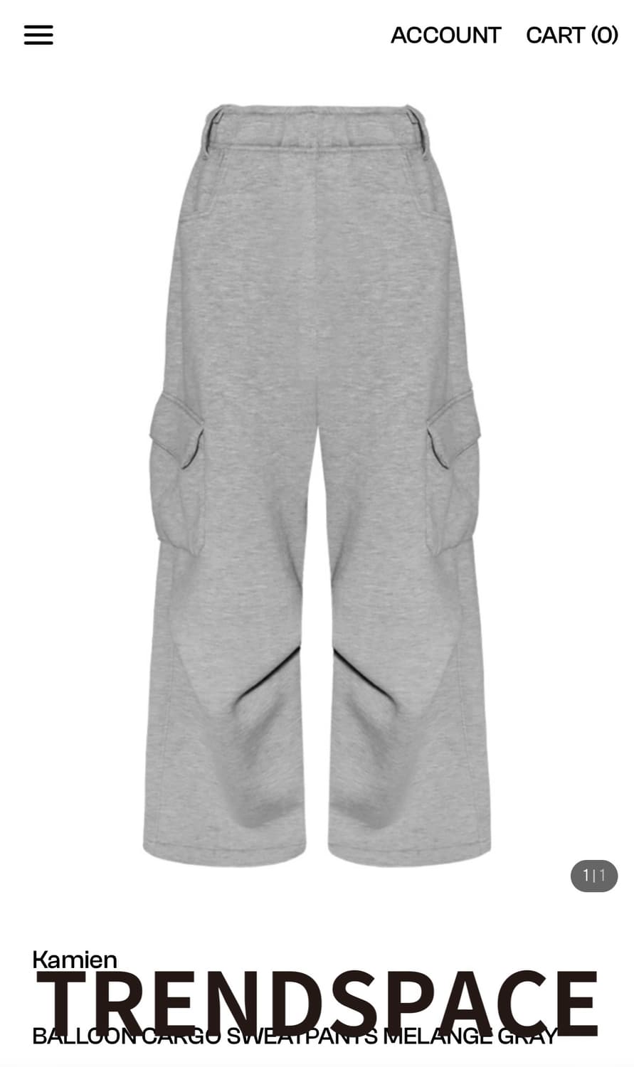 카미엔 벌룬 카고 스웻 팬츠 상품이미지1