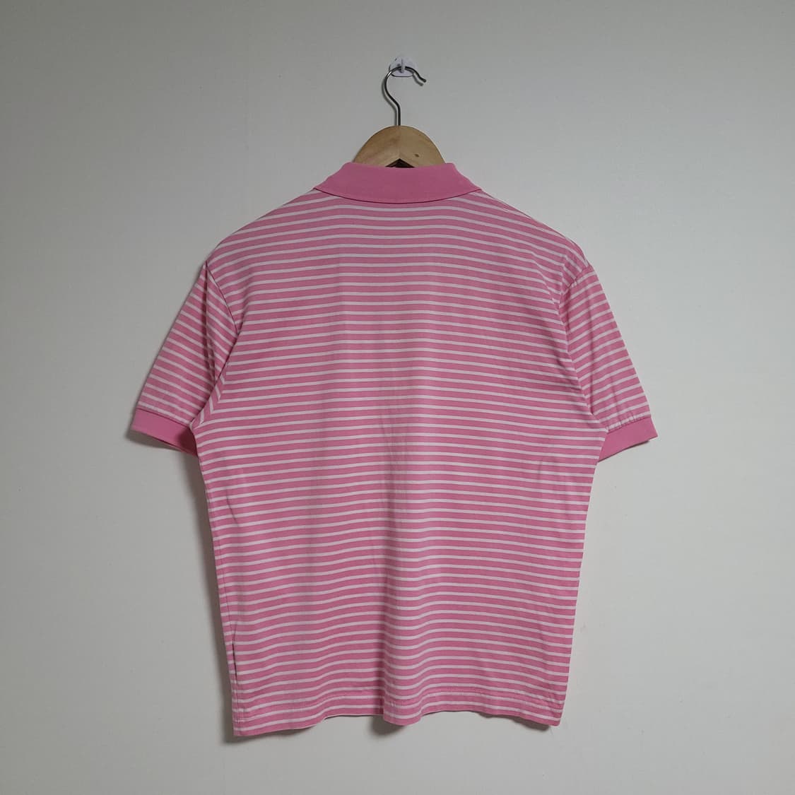 (S) POLO 폴로 핑크 스트라이프 반팔 카라티 크롭 상품이미지5