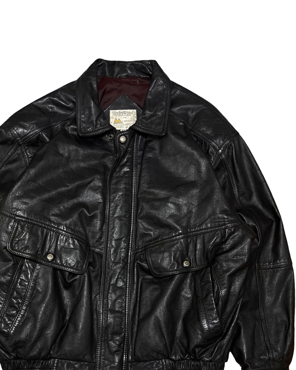 빈티지 블랙 소가죽 봄버 블루종 자켓 상품이미지2