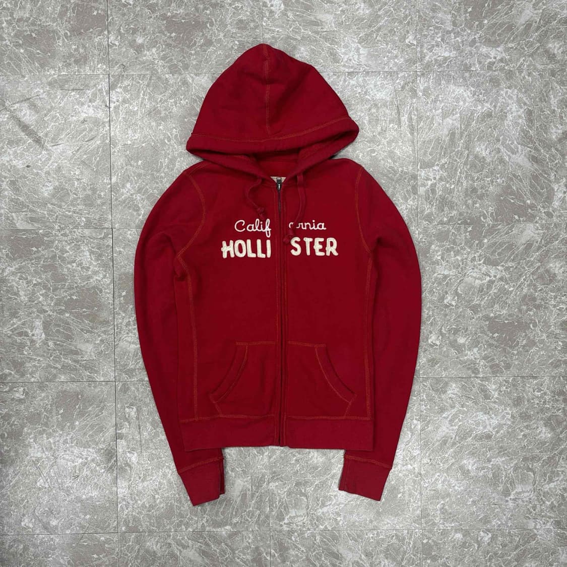 홀리스터 y2k 여리핏 레드 걸즈 후드집업 희귀져지(S) 상품이미지2