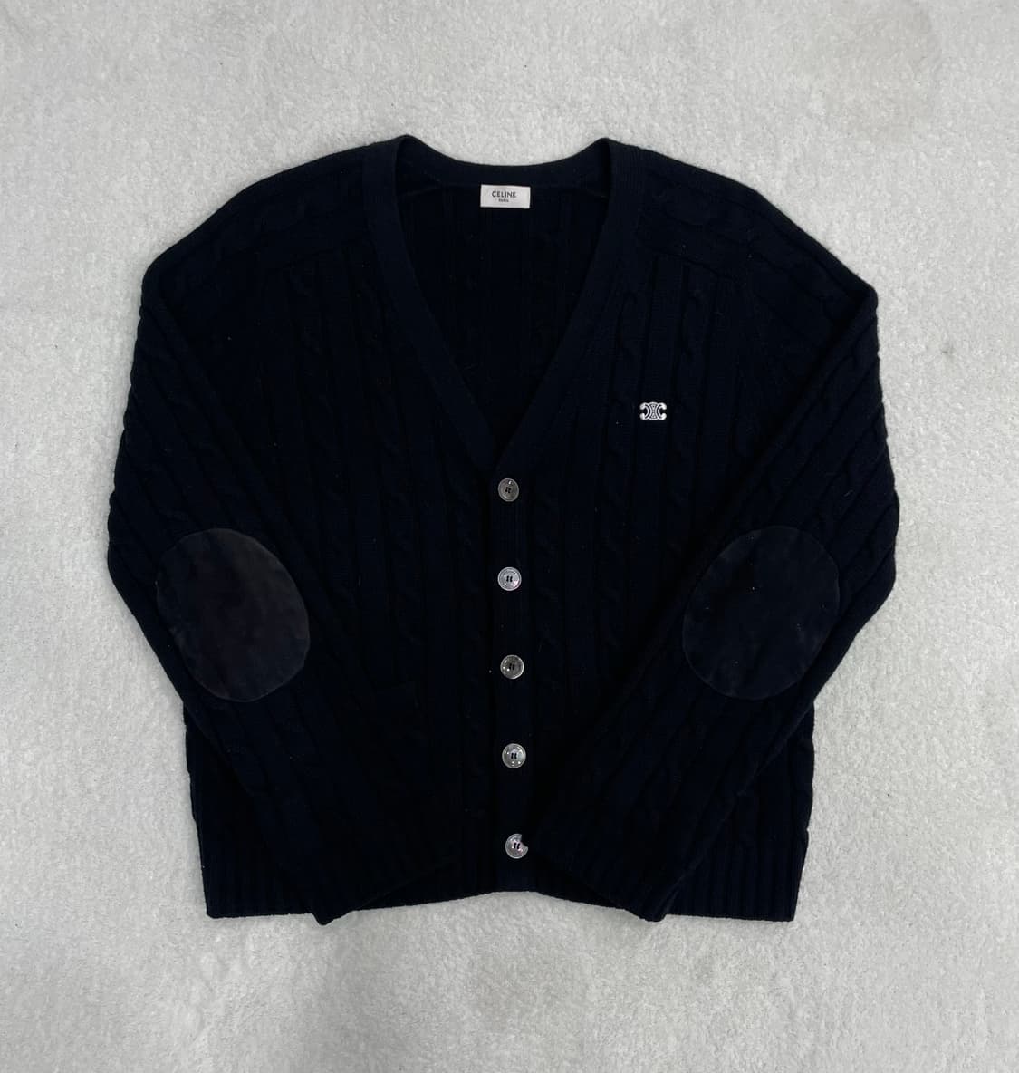 [ A+급 , M ] 셀린느 트리오페 캐시미어 케이블 가디건  상품이미지1