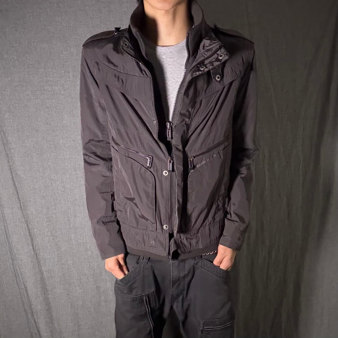 y2k 버커루 자켓 그레이 상품이미지1