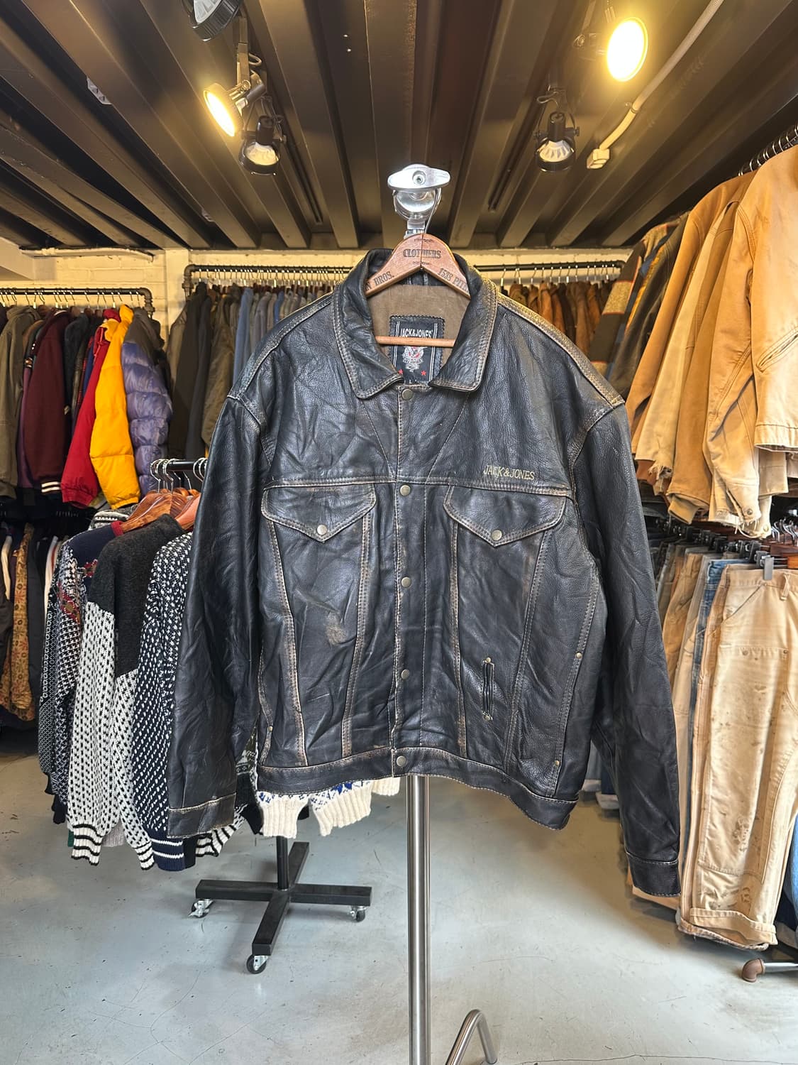 [105]Jack & Jones 헤비 리얼 레더 플라이트 자켓 상품이미지1