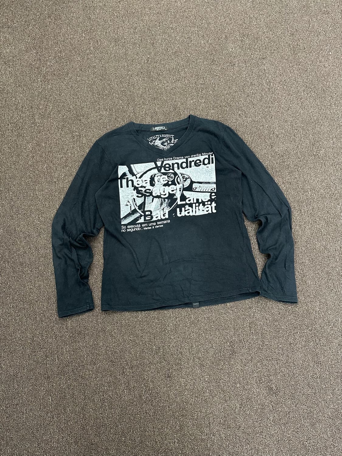 M)Japanese vintage 여성 v넥 프린팅 롱슬리브 상품이미지3