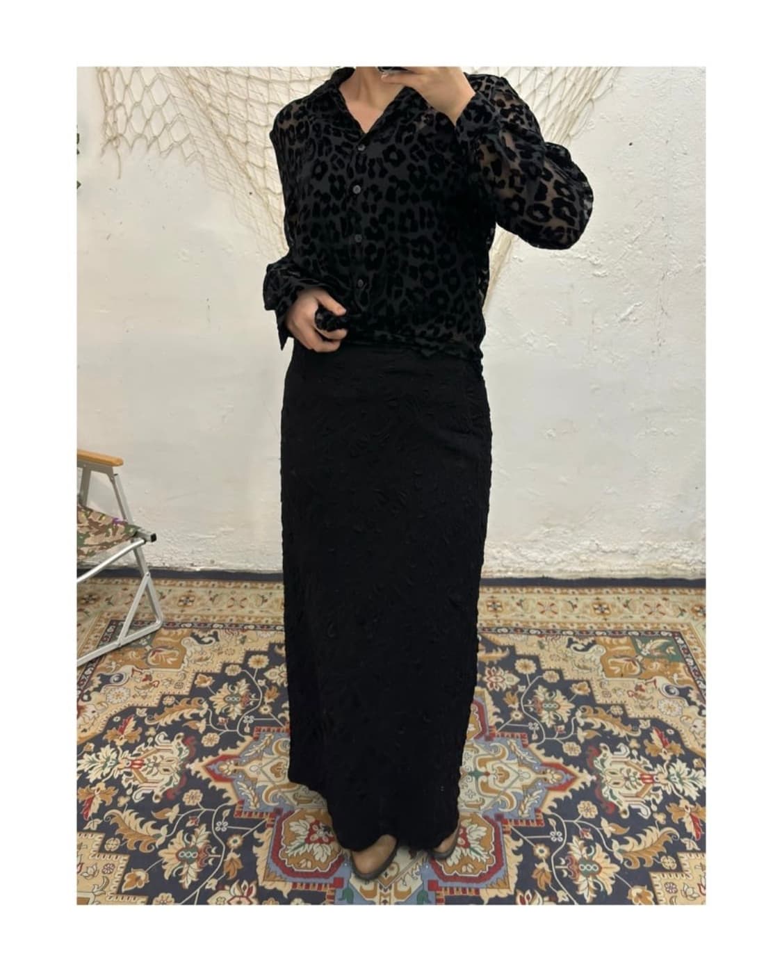 vintage linkle maxi skirt 상품이미지2