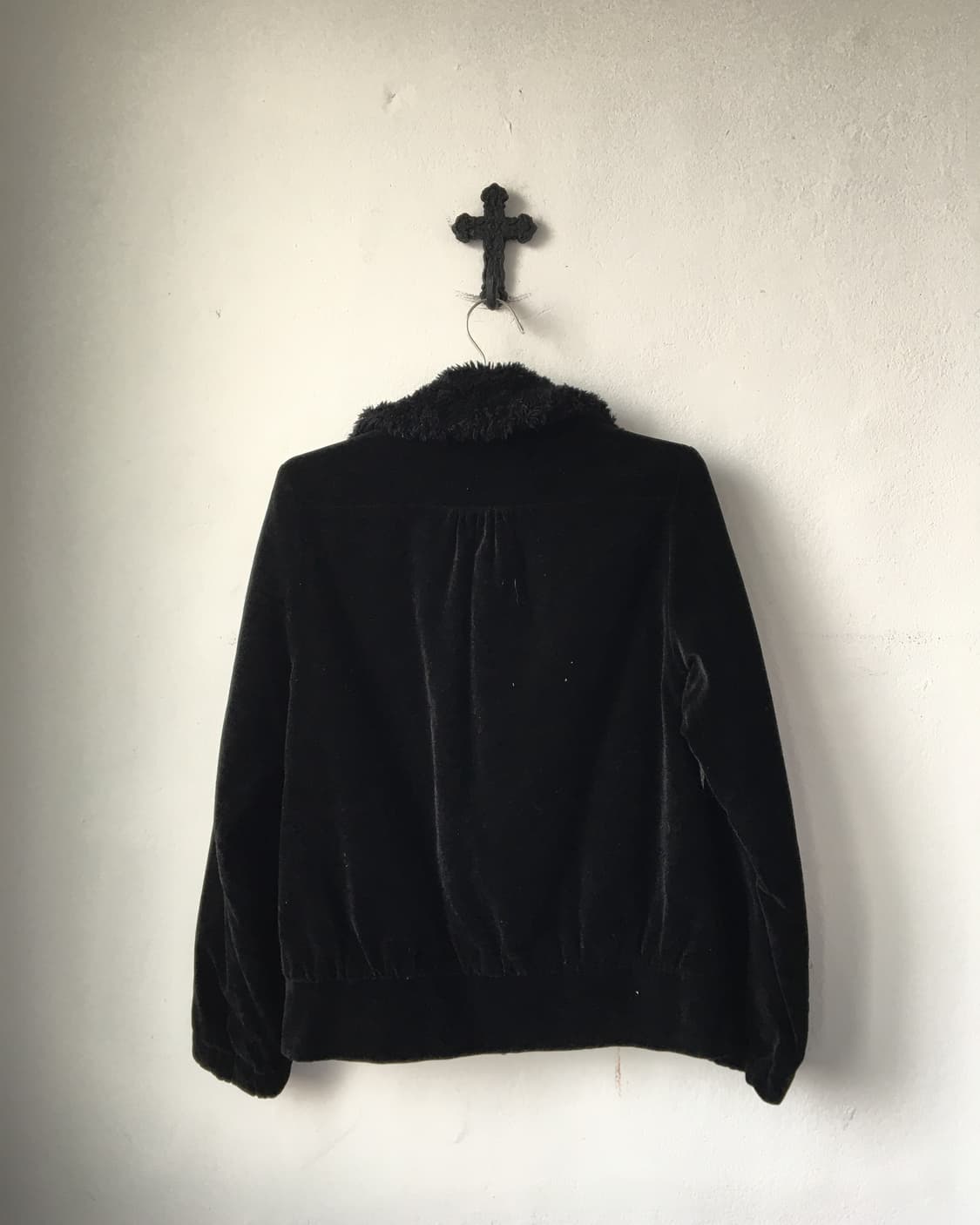Fur collar velour zip up 상품이미지3
