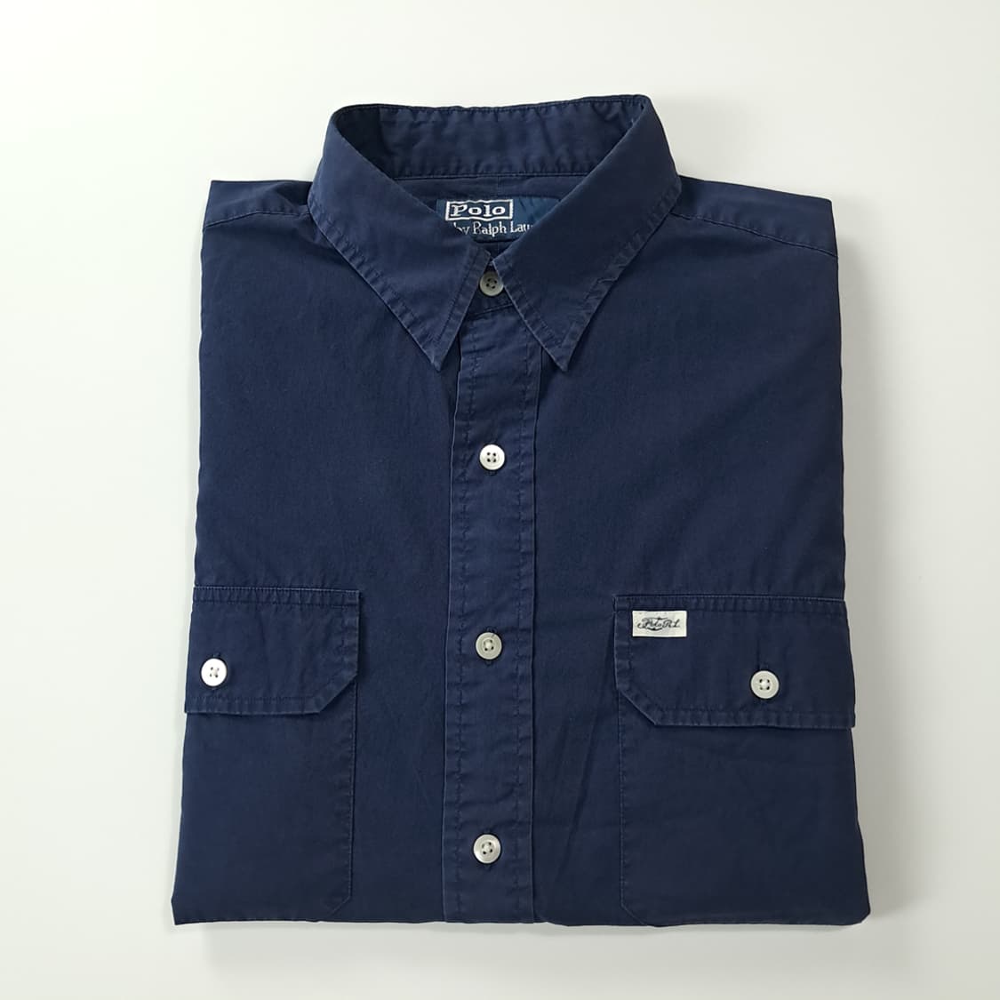 CK453 M 폴로 90s 네이비 반팔 워크 셔츠 남방 상품이미지7