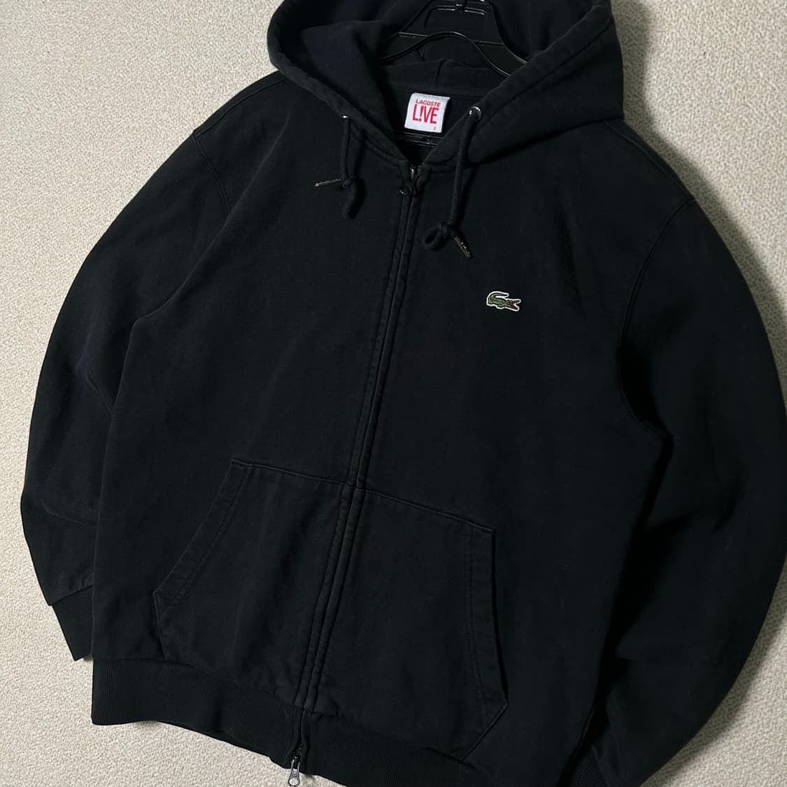  (M) 라코스테 블랙 투웨이 후드집업 상품이미지2