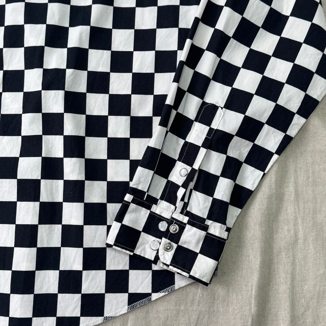 스투시 검흰 체커보드 웨스턴 셔츠 XL 상품이미지3