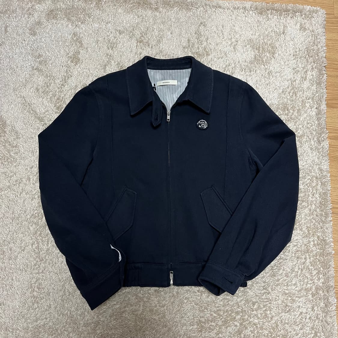 (W)[택포]문선 아가일 코튼 블루종 네이비 상품이미지6