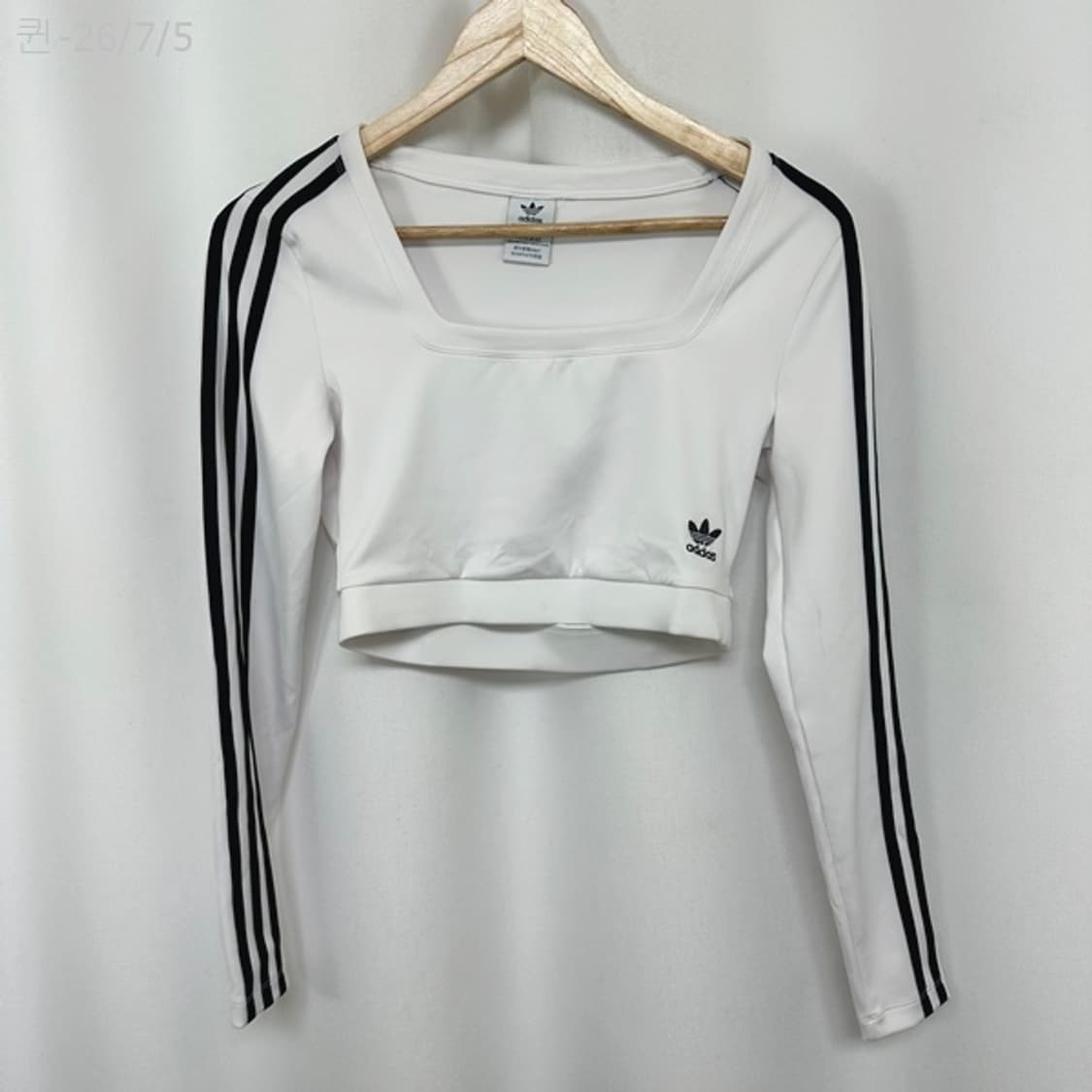 아디다스 여자 크롭 운동복 긴팔티 스판화이트 S 90 상품이미지1