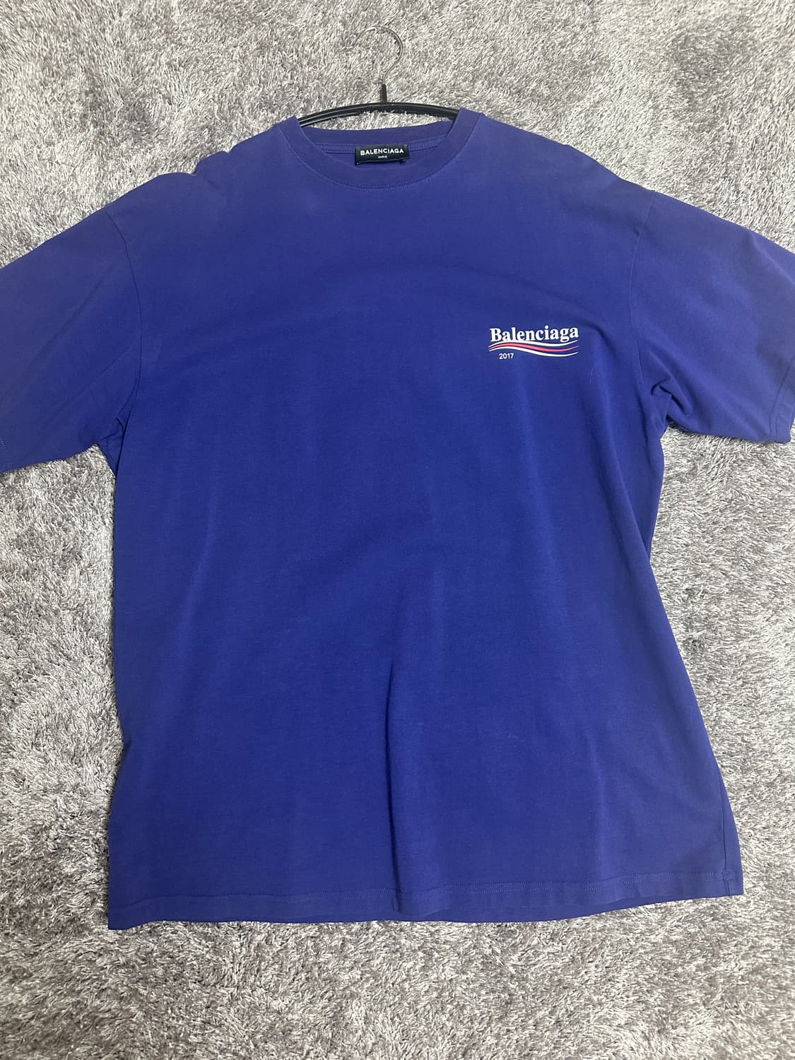 발렌시아가 웨이브 로고 2017 반팔티 블루 s 100 사이즈 상품이미지1