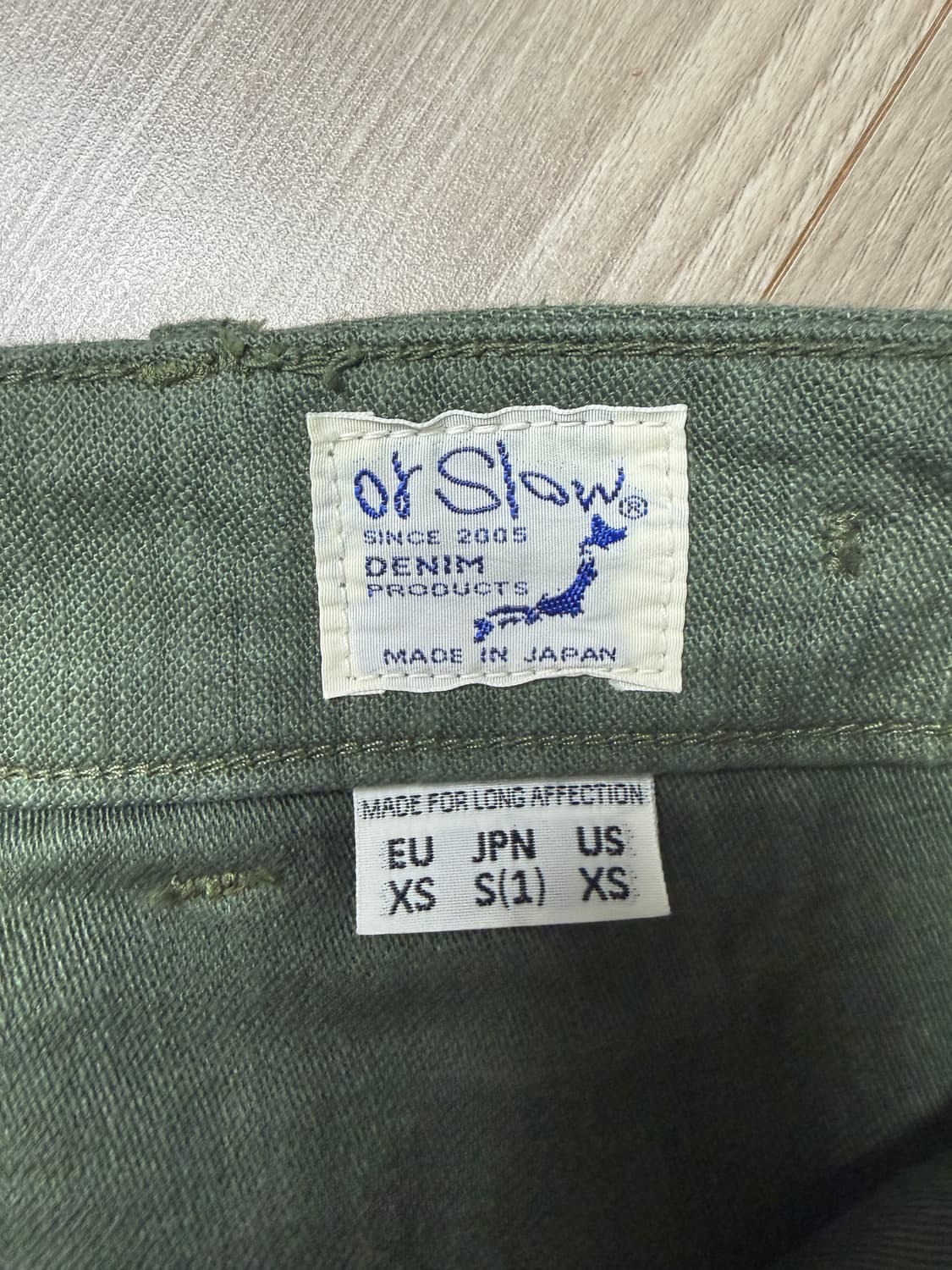 orslow 오어슬로우 퍼티그 레귤러핏 1사이즈 노수선 상품이미지2