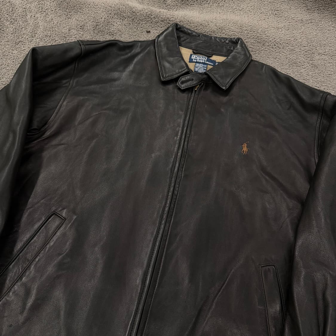 [정품/L] 폴로랄프로렌 블랙 맥스웰 양가죽 레더 자켓 상품이미지1
