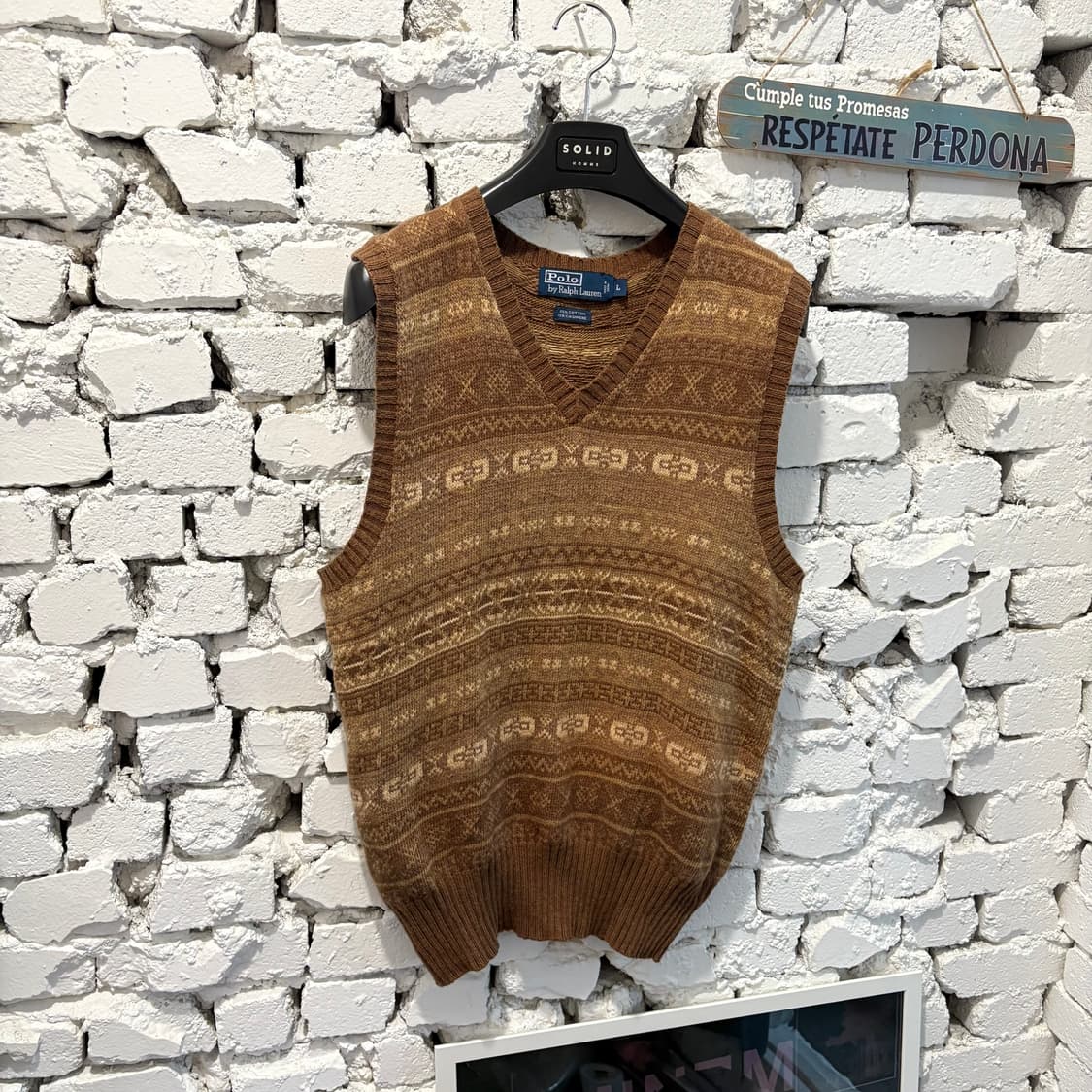 폴로 빈티지 패턴 니트 베스트 상품이미지1