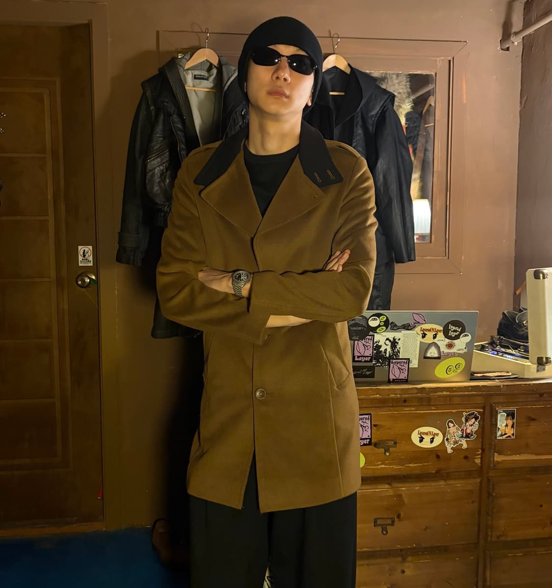 DSQUARED2 CONTRAST COLLAR MID COAT 상품이미지1