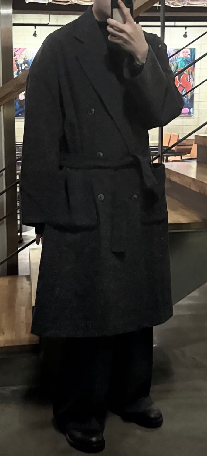 요코사카모토 23AW 로브 더블 코트 그레이 상품이미지6